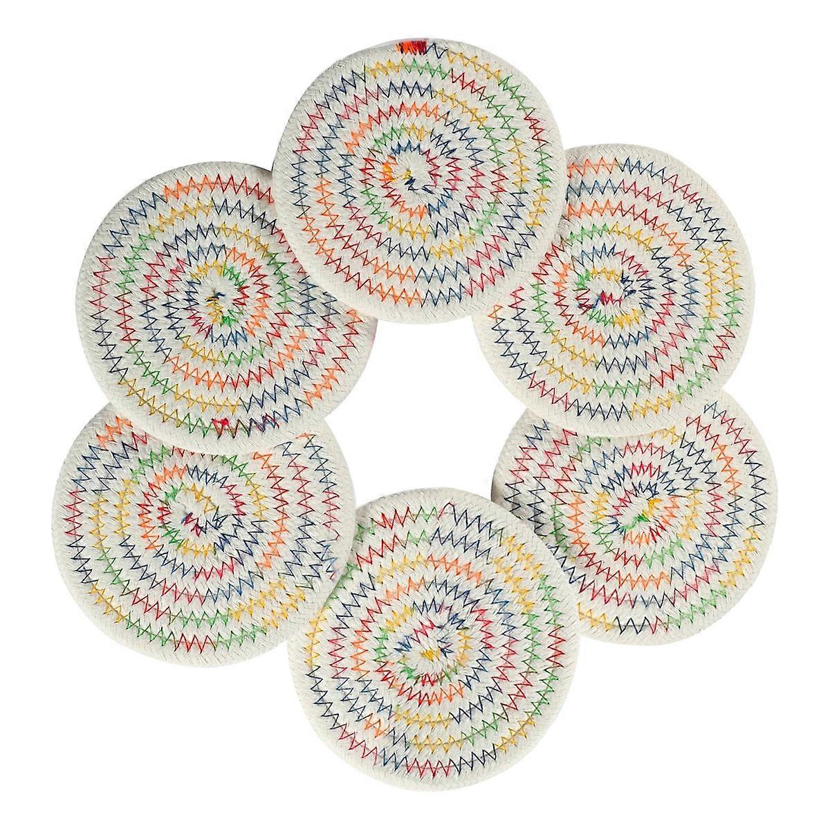 Woven Coasters Set, Absorbent Farm Style for Coffee Table, Set of 6