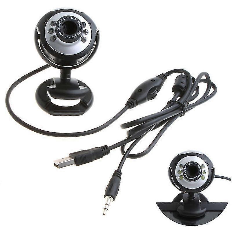 6 Led HD USB 2.0 Webcam With Mic 50.0m Round For Computer Pc