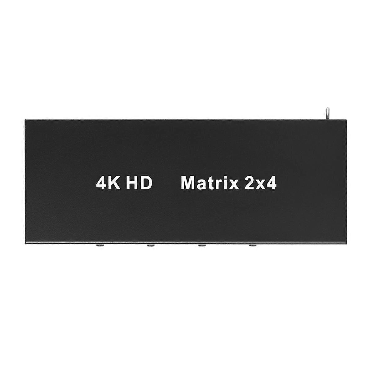 -Compatible Matrix 2X4 Switch Splitter 4K 30Hz with Audio Out Support 3D for DVD HDTV TV Box US Plu