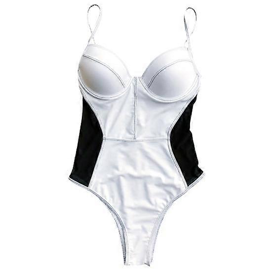 Popular Bathing Suit Padded Push Up Female Contrast Color Backless Bikini for Swimming