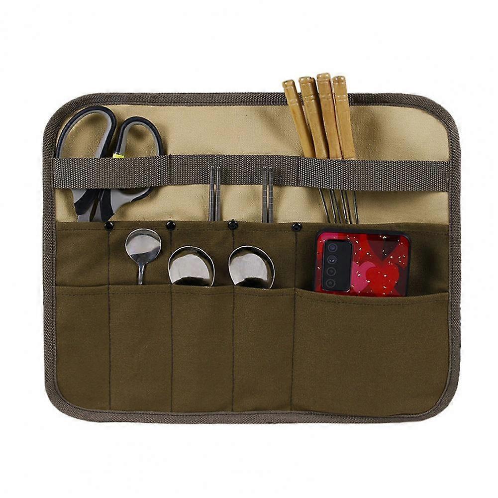 Picnic Bags Rectangle Outdoor Camping Dish Holder Hanging Foldable Tableware Storage Container Bag Tableware Storage Container