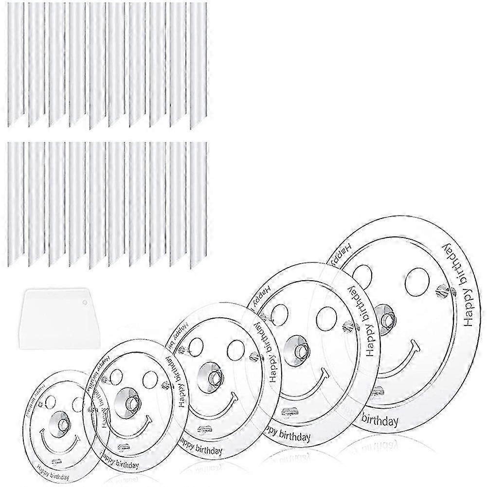 Cake Supports for Multi-Tier Cakes Cake Stand 5 Levels (9/12/16/20/26cm)) with 20 Plastic Dowel Rai