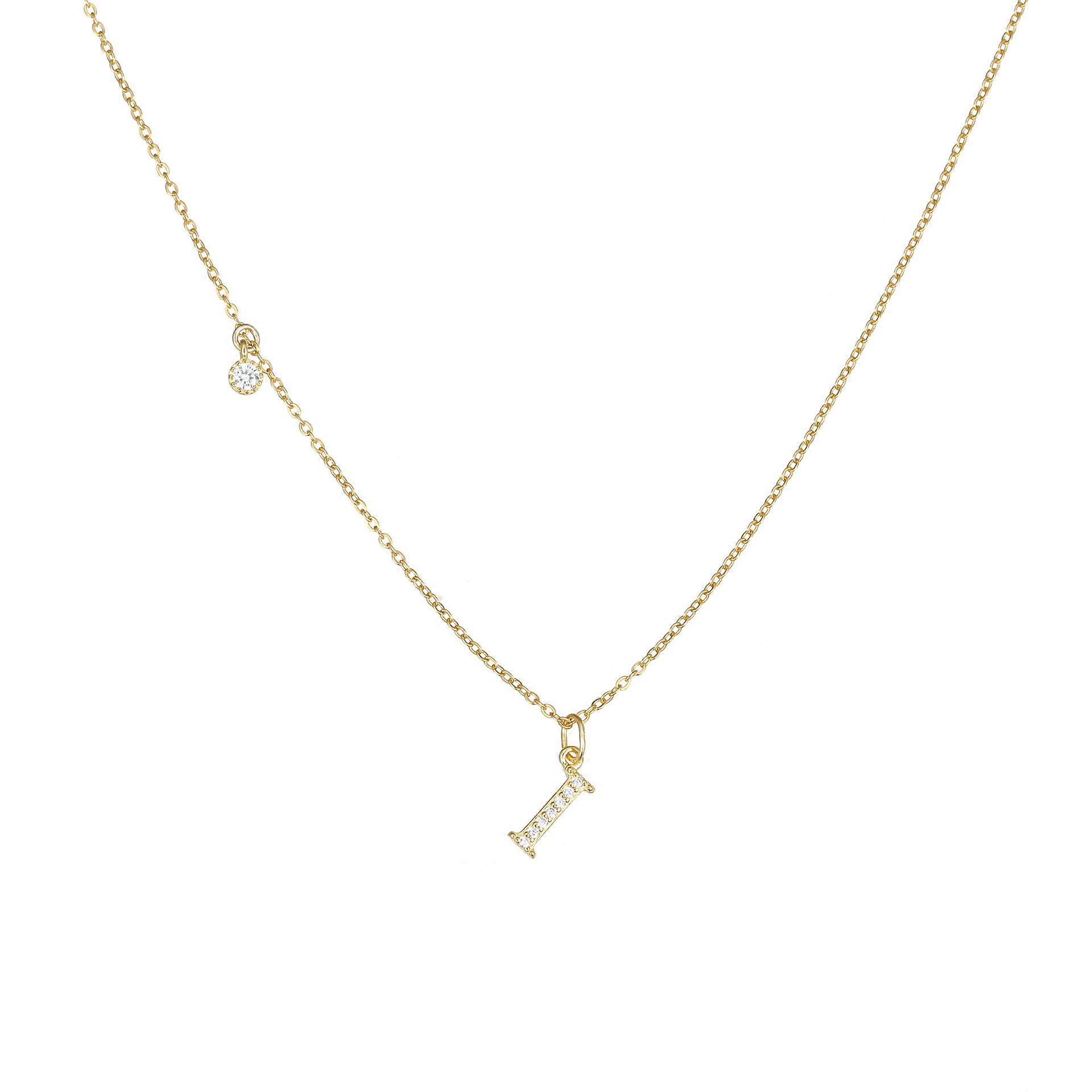 925 Silver Letter Zircon Necklace for Women, Niche Ins-Style High-End Light Luxury DIY Jewelry
