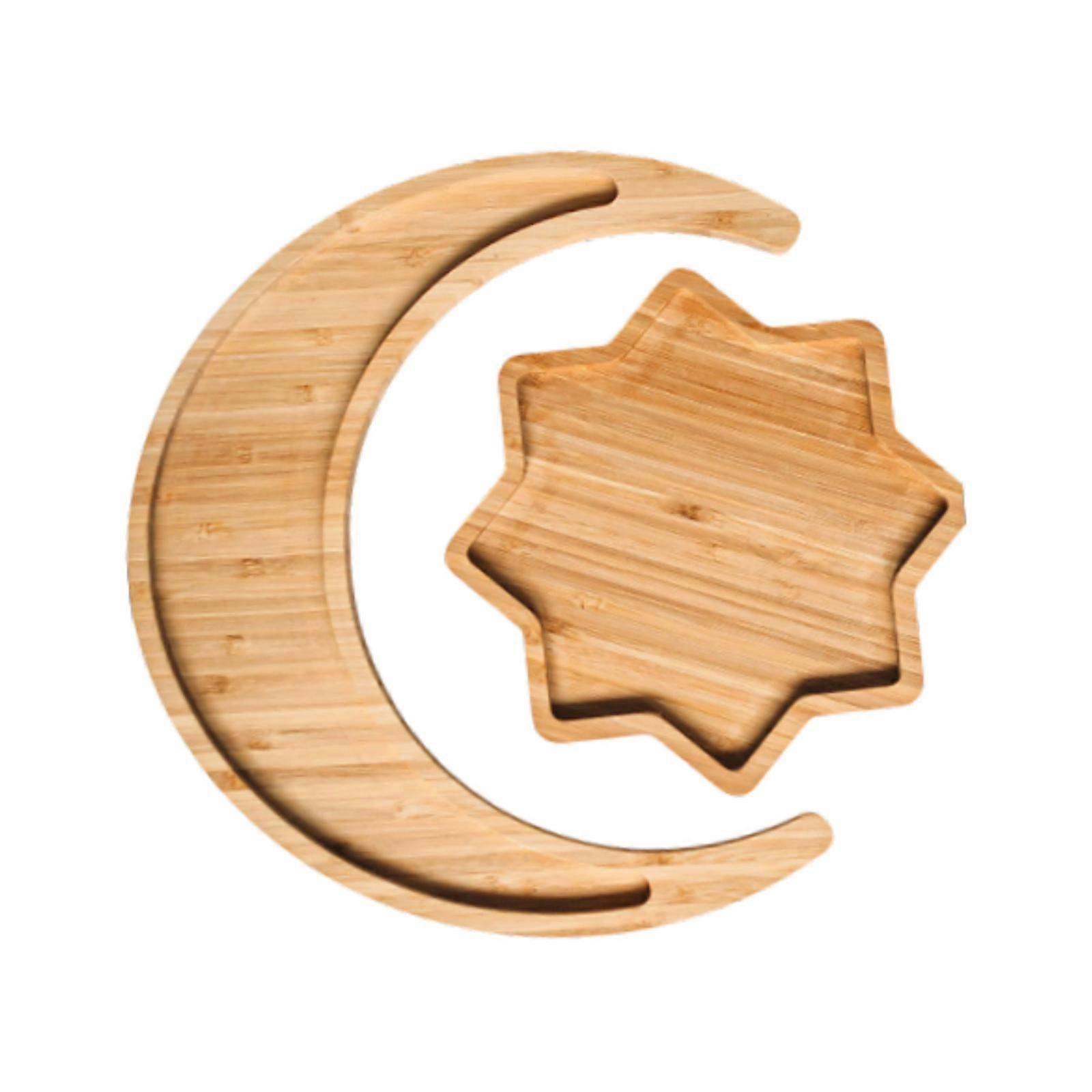 Centro de Mesa de Madeira da Lua Eid Mubarak para Cozinha de Férias