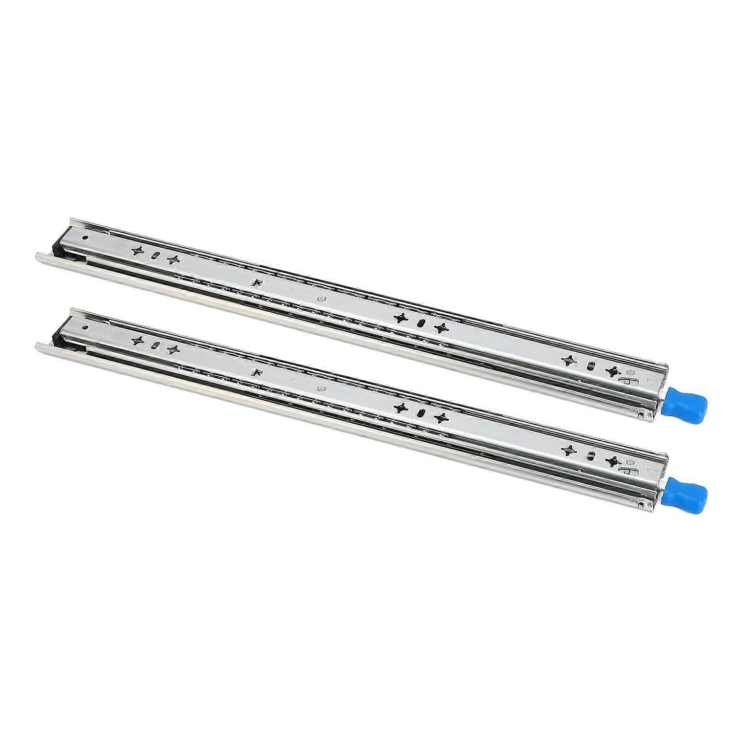 1 Pair 12in Self Locking Drawer Slides 53mm Width 3 Sections Heavy Duty Drawer Rails for Shelves Cab
