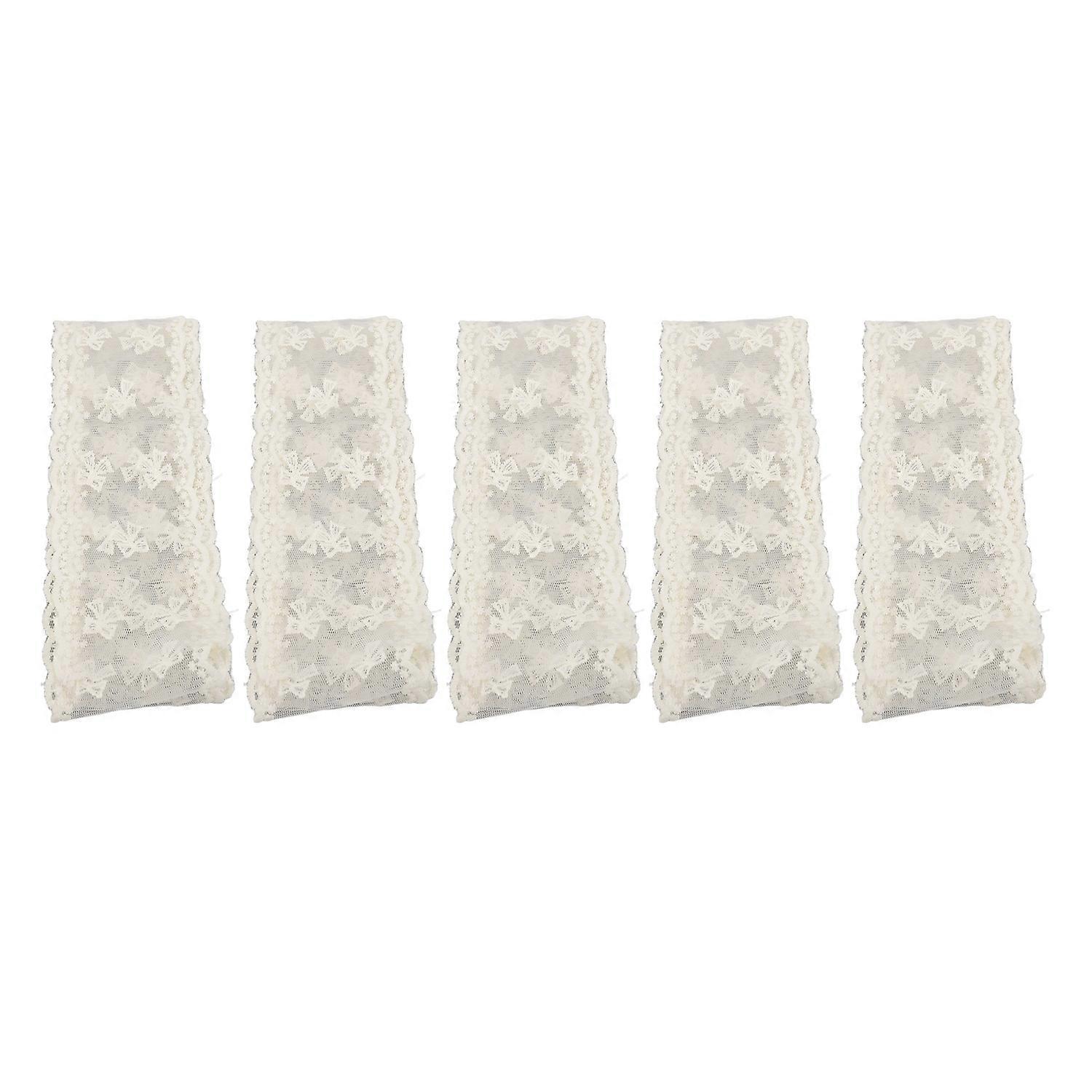 5 Roll Lace Trim Ribbon Polyester Decorative Lace Trim for Craft Projects Gift Wrapping Wedding Deco