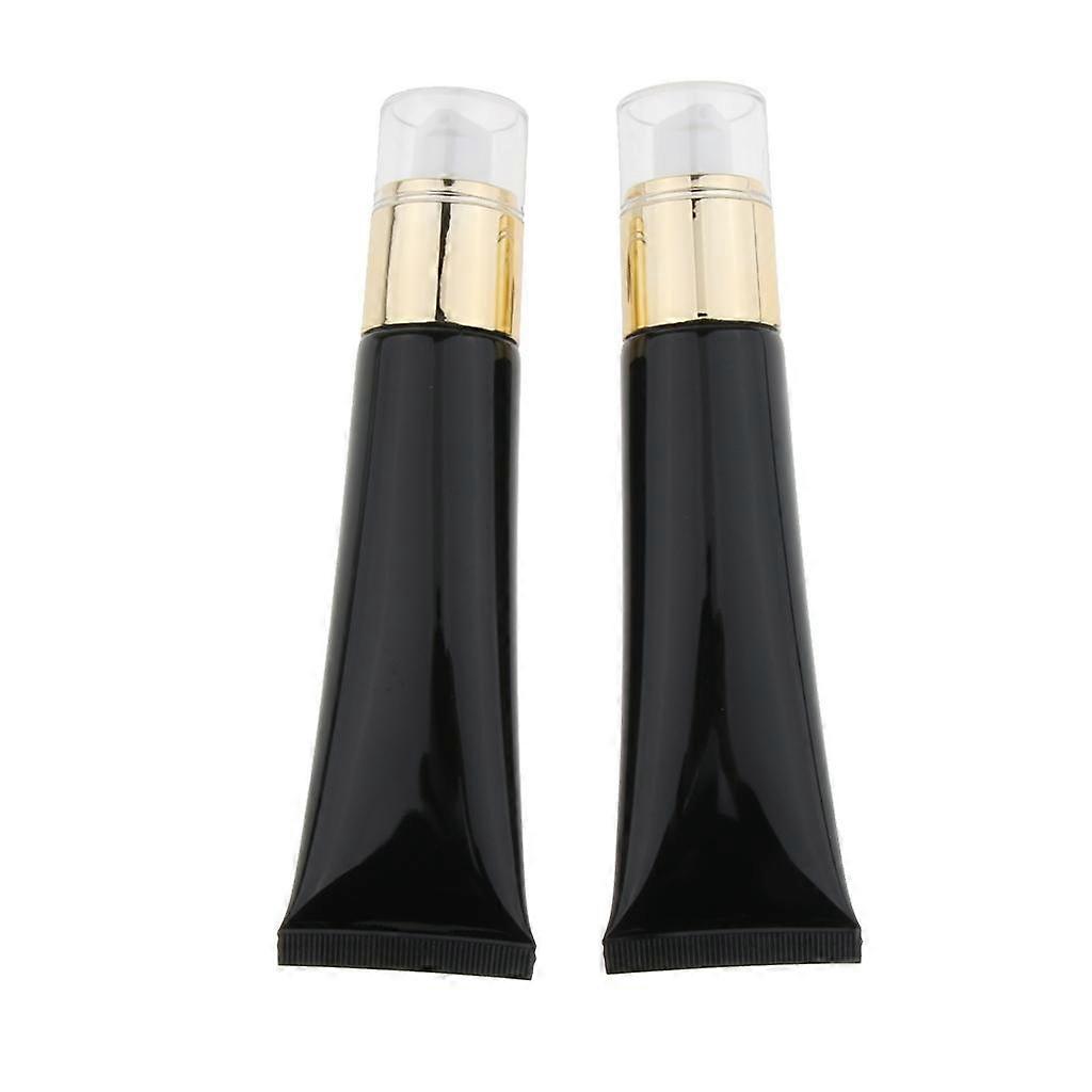 2pcs Reusable Plastic Foundation Pump Bottle Makeup Liquid Container Tube
