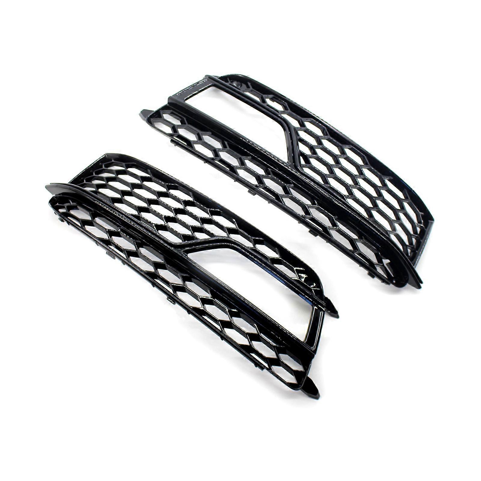 Left/Right Front Bumper Grilles Fog Light Grill Cover Trim Replacement for S5 S-Line 2013-2016