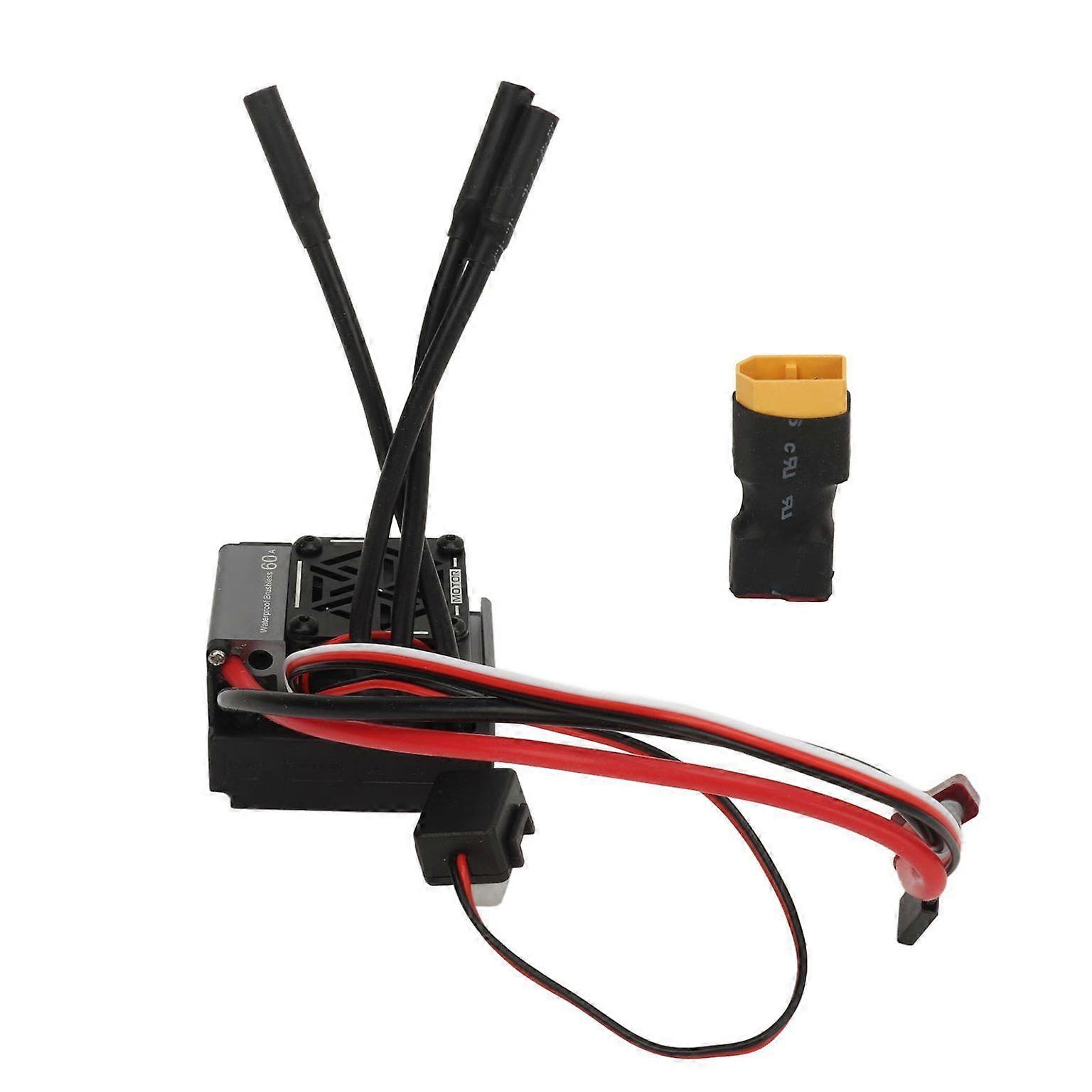 60A Waterproof Brushless ESC for RC - Compatible with 2S-3S Batteries