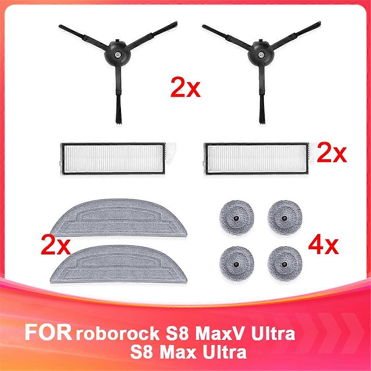 Accessory Kit for S8 MaxV Ultra & S8 Max Ultra: Side Brushes, Filters, Mop Cloths