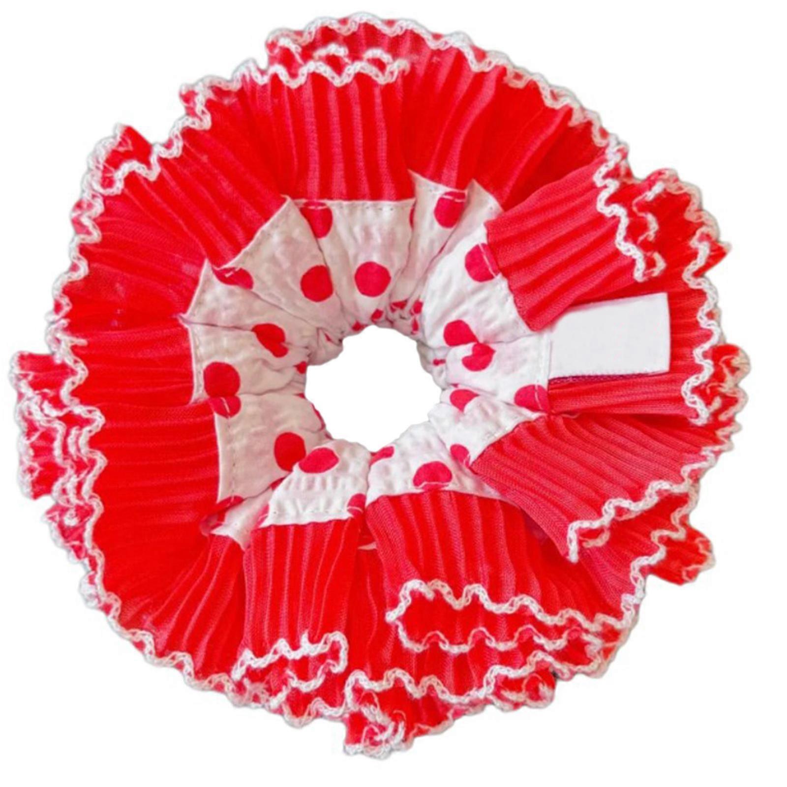 女性のためのレースヘアシュシュアップヘア弾性ヘアリング審美的なヘアタイヘアシュポニーテールヘアホルダーレッド