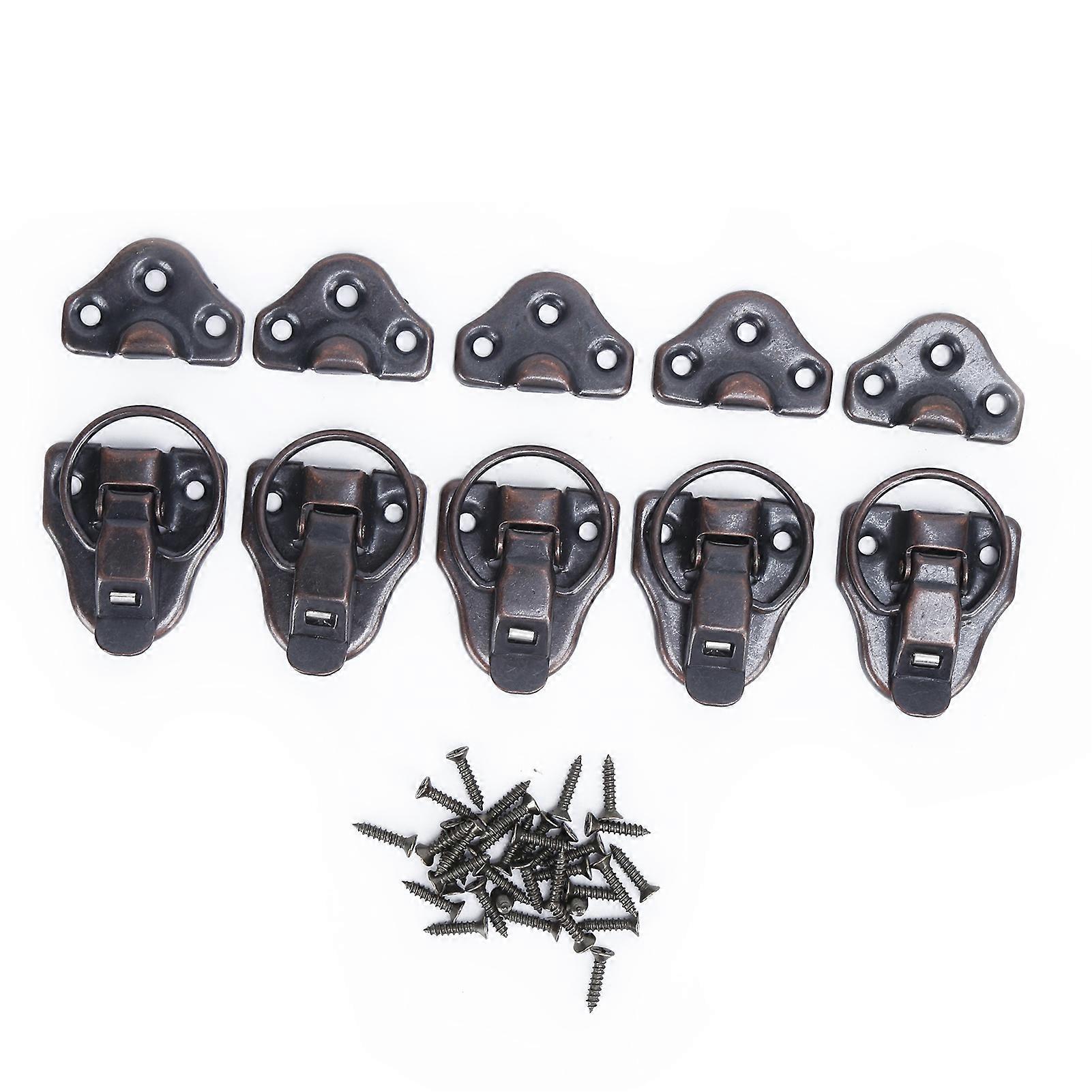 5 Sets Latch Hasp Antique Alloy Toolbox Hardware Lock for Small Object Boxes Dollhouses Toolboxes