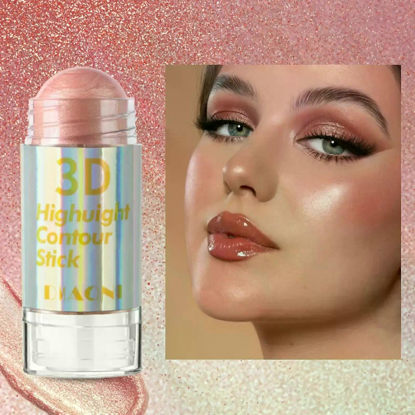 6 ألوان 3D الوجه تفتيح شريط مستحضرات التجميل الوجه كفاف البرونزر وميض هايلايتر عصا خافي العيوب كريم أداة ماكياج