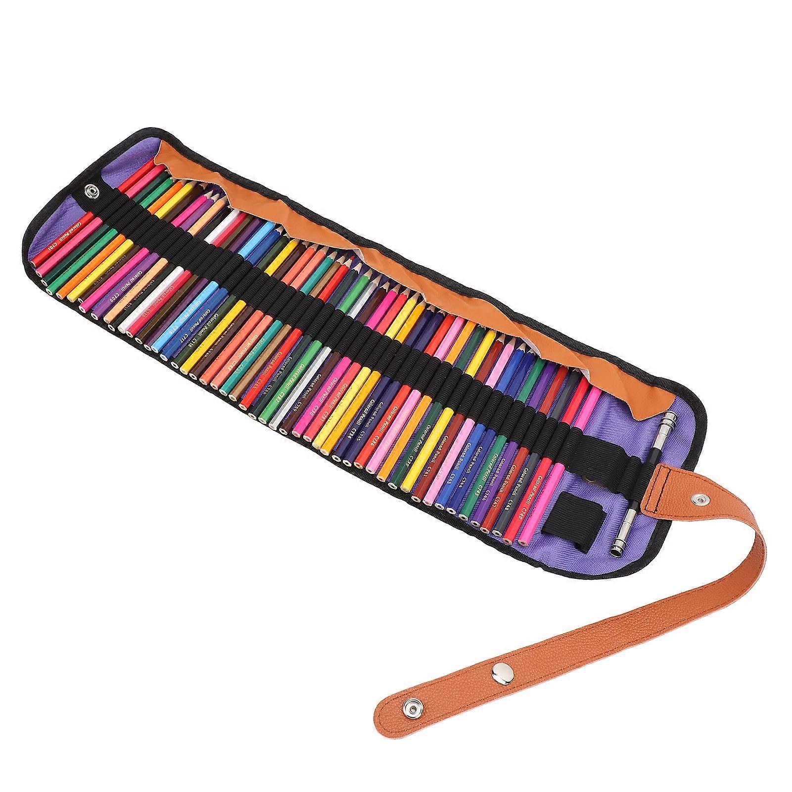 50 Pcs Colored Pencils Set High Color Saturation Drawing Pencils with Sharpener Extender and Roll Up Bag 