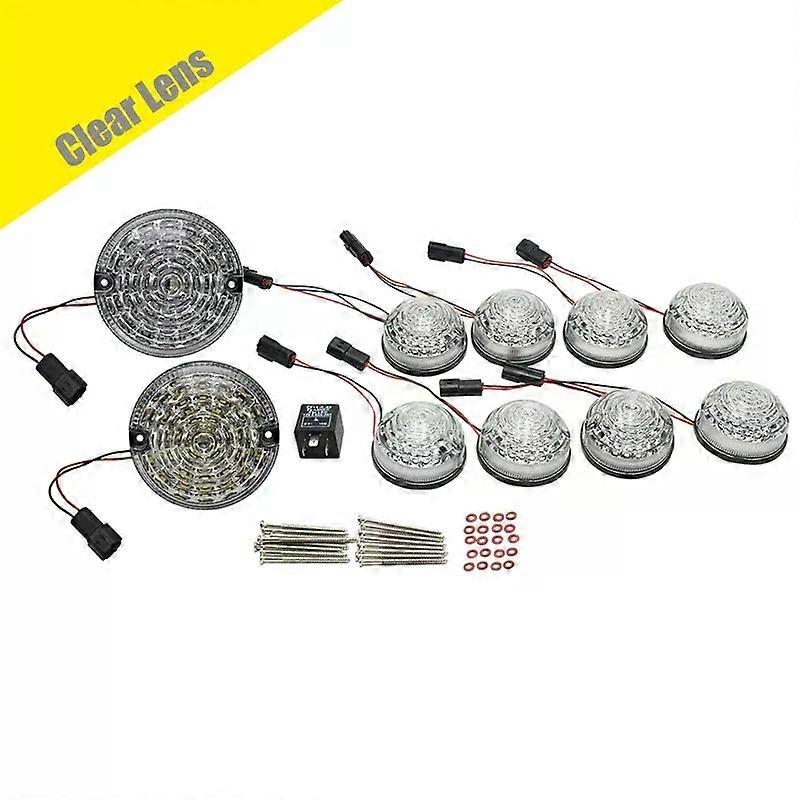 Apply 10pcs Clear Lens Turn Signal Rear Fog Reversing Light Defender Complete LED Lamp Upgrade Kit For Land Rover Defender 1990-2016
