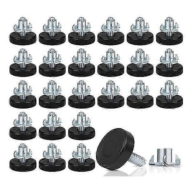 1/4Inch Thread Furniture Feet Levelers,24PCS Adjustable Feet Levelers on Furniture Glide Leveling,F