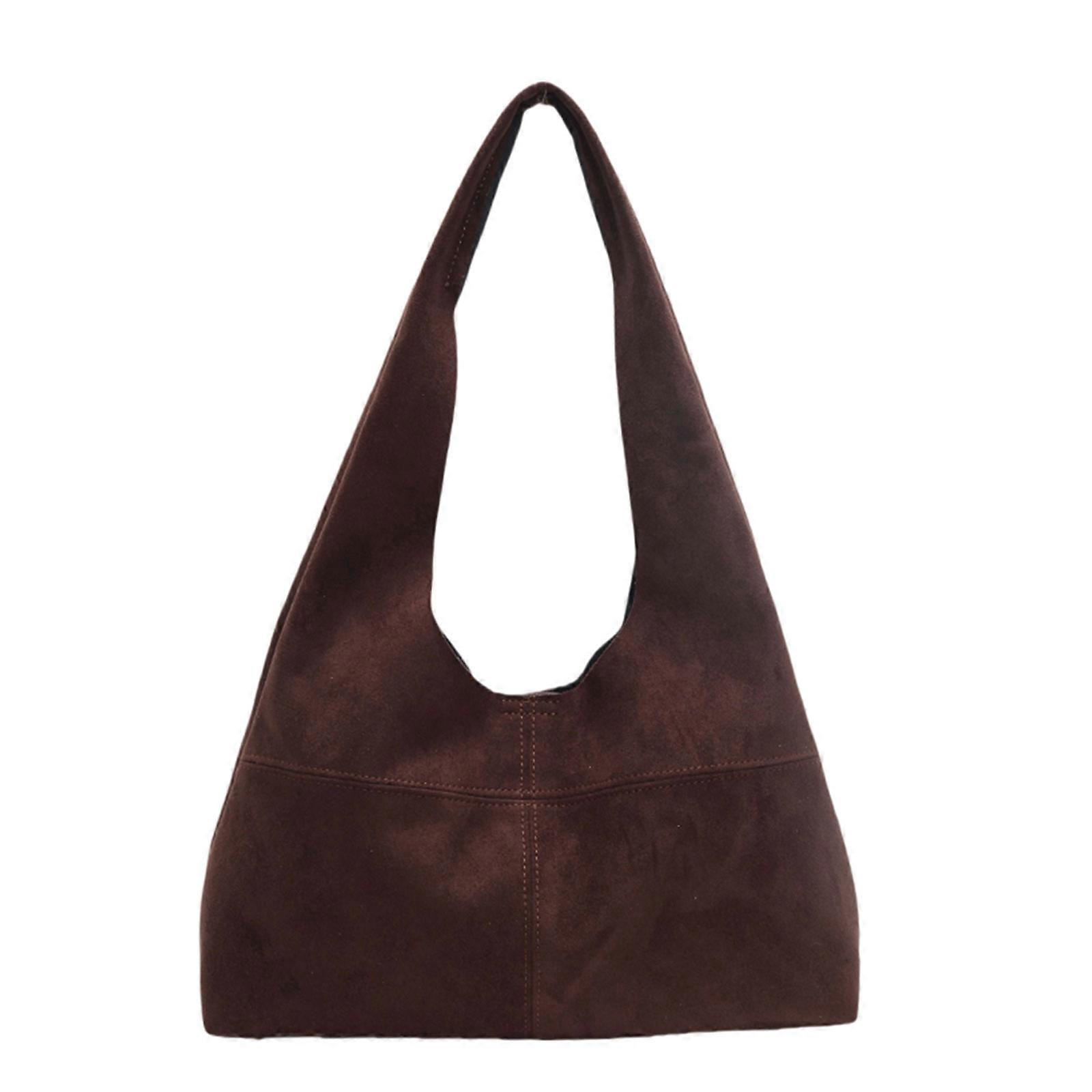Large Capacity Shoulder Bag with Small Bag Autumn Armpit Bag Simple Work Bag Handbag All-Matching Underarm Bag Coffee