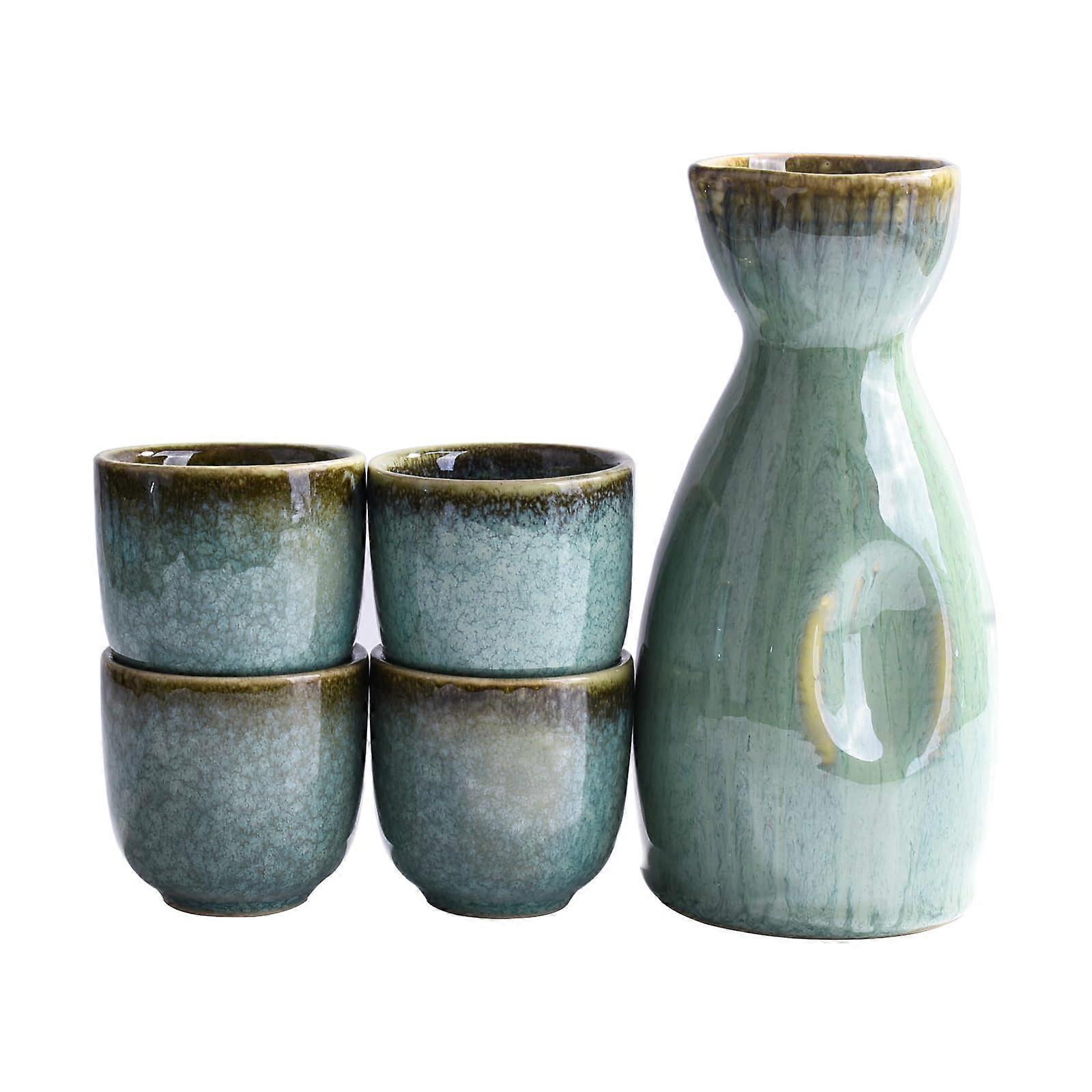1 Set Ceramic Sake Set for Drinking with 300 ML Pot and 50 ML Cups