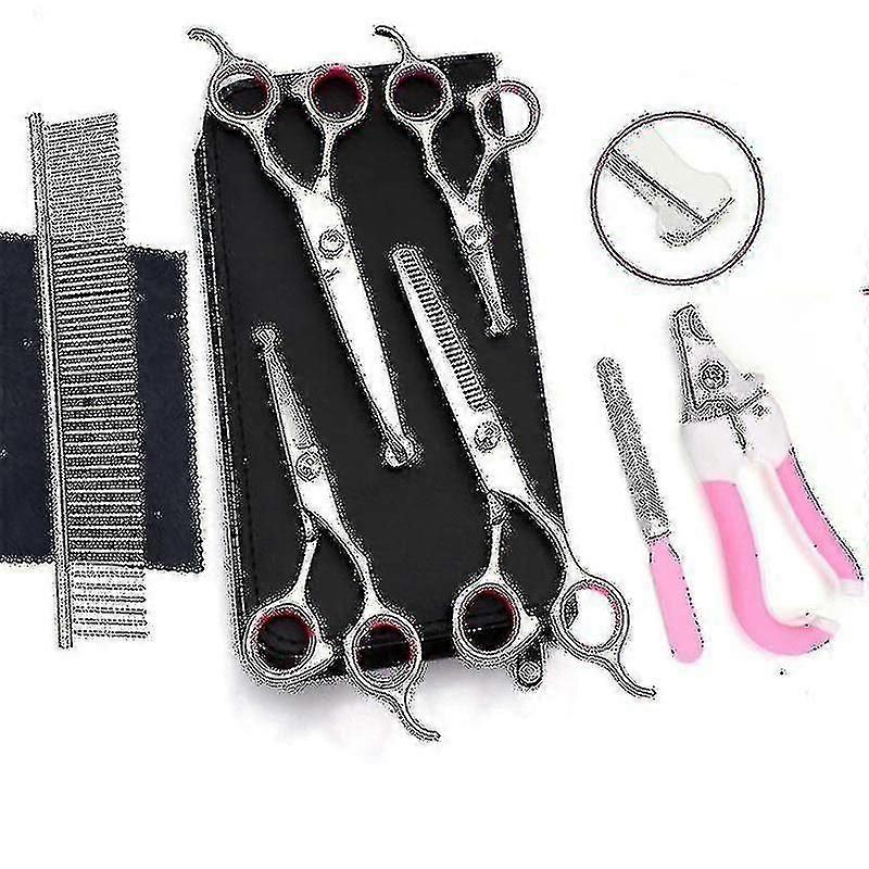 Dog Grooming Scissors Kit, Professional Safety Thinning Shears Comb