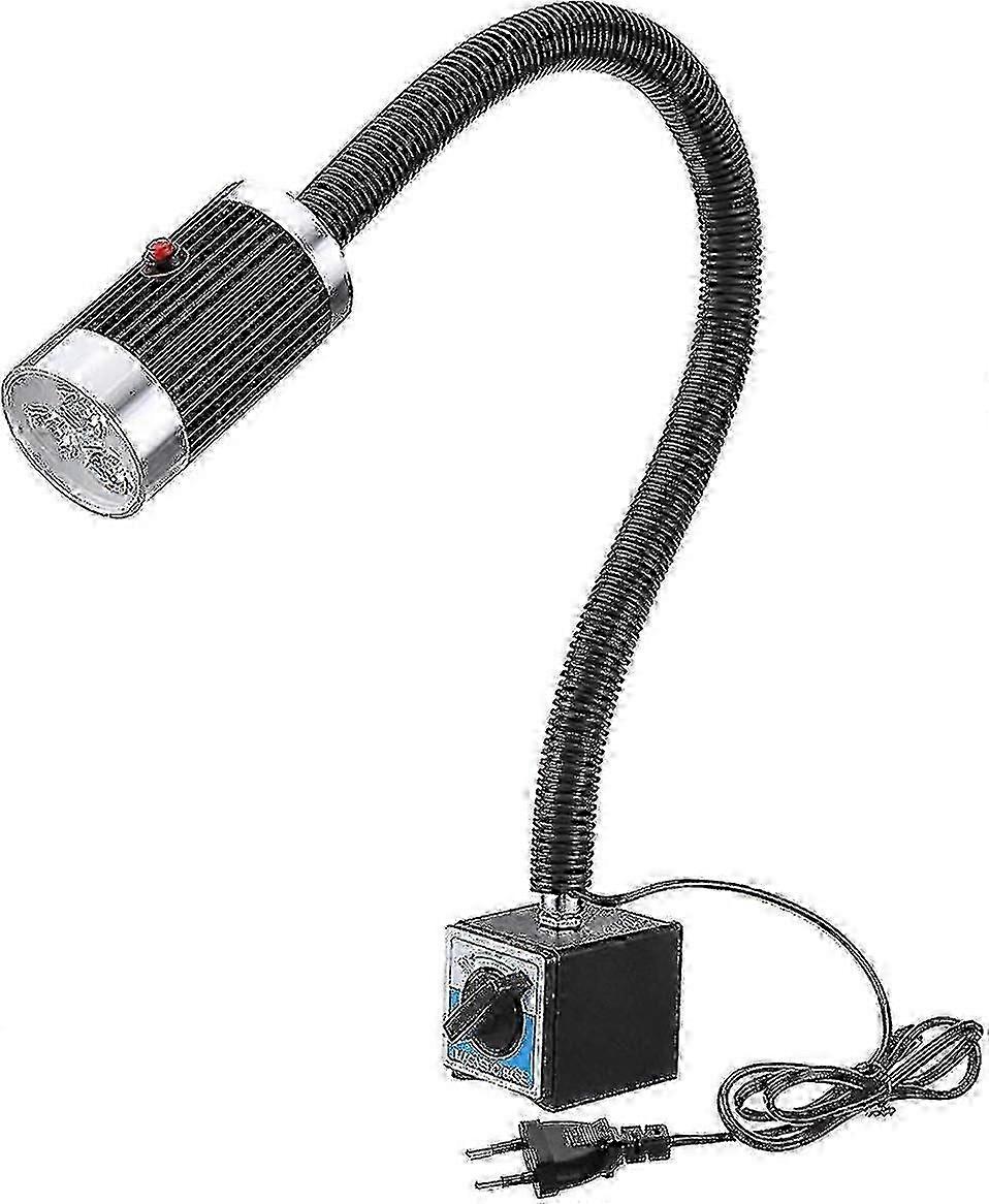 Machine Lamp With Base, 9w Led Lathe Lamp, Flexible, Waterproof, With Base For Workshop, Lathe, Cnc