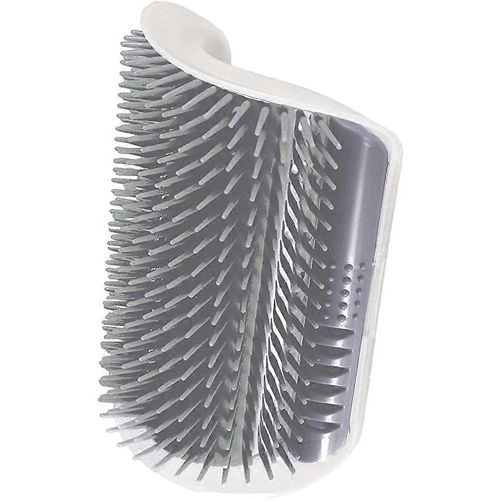 Self-Care Brush for Cats - Light Gray, Wall-Mountable, Suitable for Corners and Flat Surfaces, Durable Design