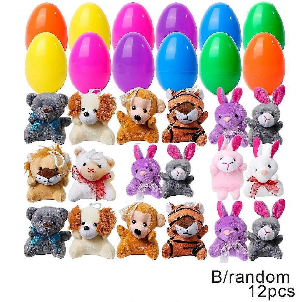 12pcs(B)$Cross-border new Easter eggs simulation animal toys