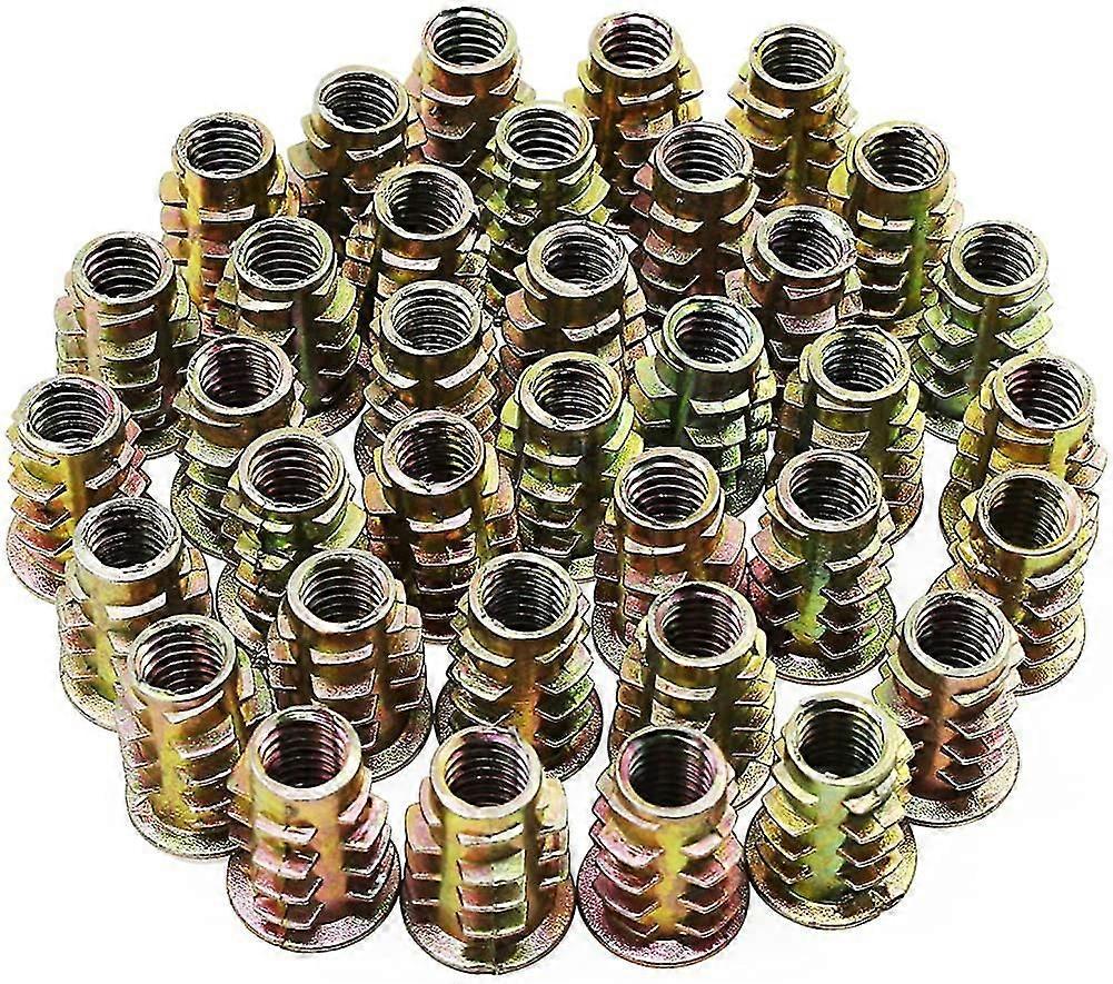 50pcs M6 Zinc Alloy Hex Socket Screws Threaded Insert Nuts For Wood Furniture