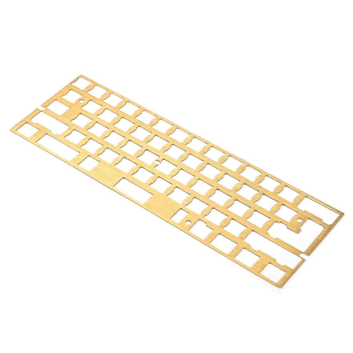 CNC 60% PVD Brass Plate Universal Positioning Board for GH60 60% Keyboard DIY Support ISO ANSI WKL (Brush Finished PVD)