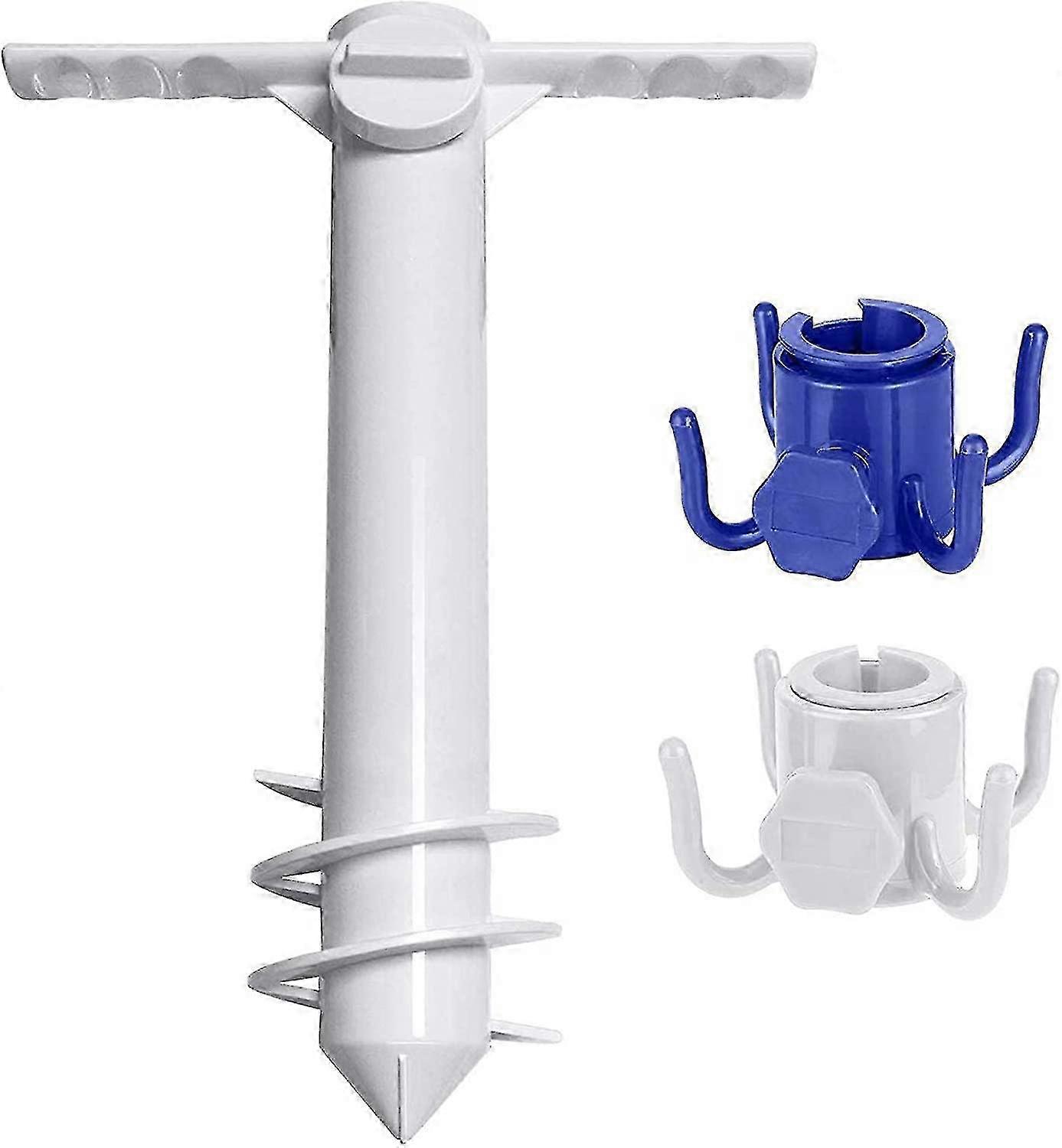 Conjunto de Guarda-sol de Praia com Âncora de Areia & 2Pcs Ganchos de Suspensão - Guarda-chuva de Proteção UV Resistente para Uso Externo