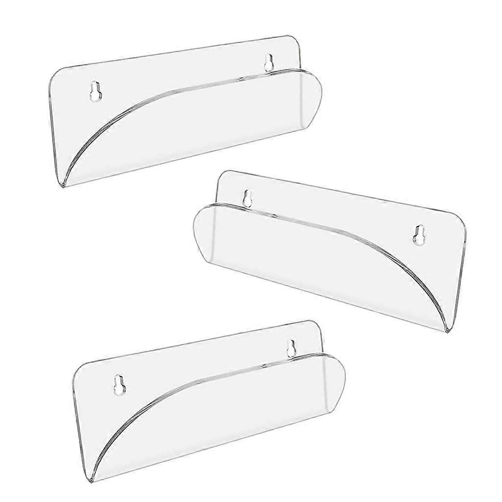 3 Piece Transparent Longboard Skateboard Wall Rack for All Skateboard Sizes, Durable Acrylic Display Hanger