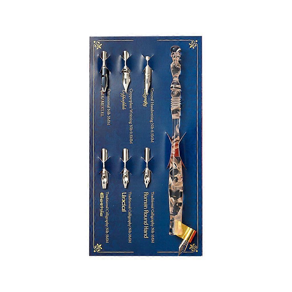 Retro Manga Calligraphy Dip Pen Holder with 6 Nibs for Lettering Skiching Art Drawing Painting Tool Kit
