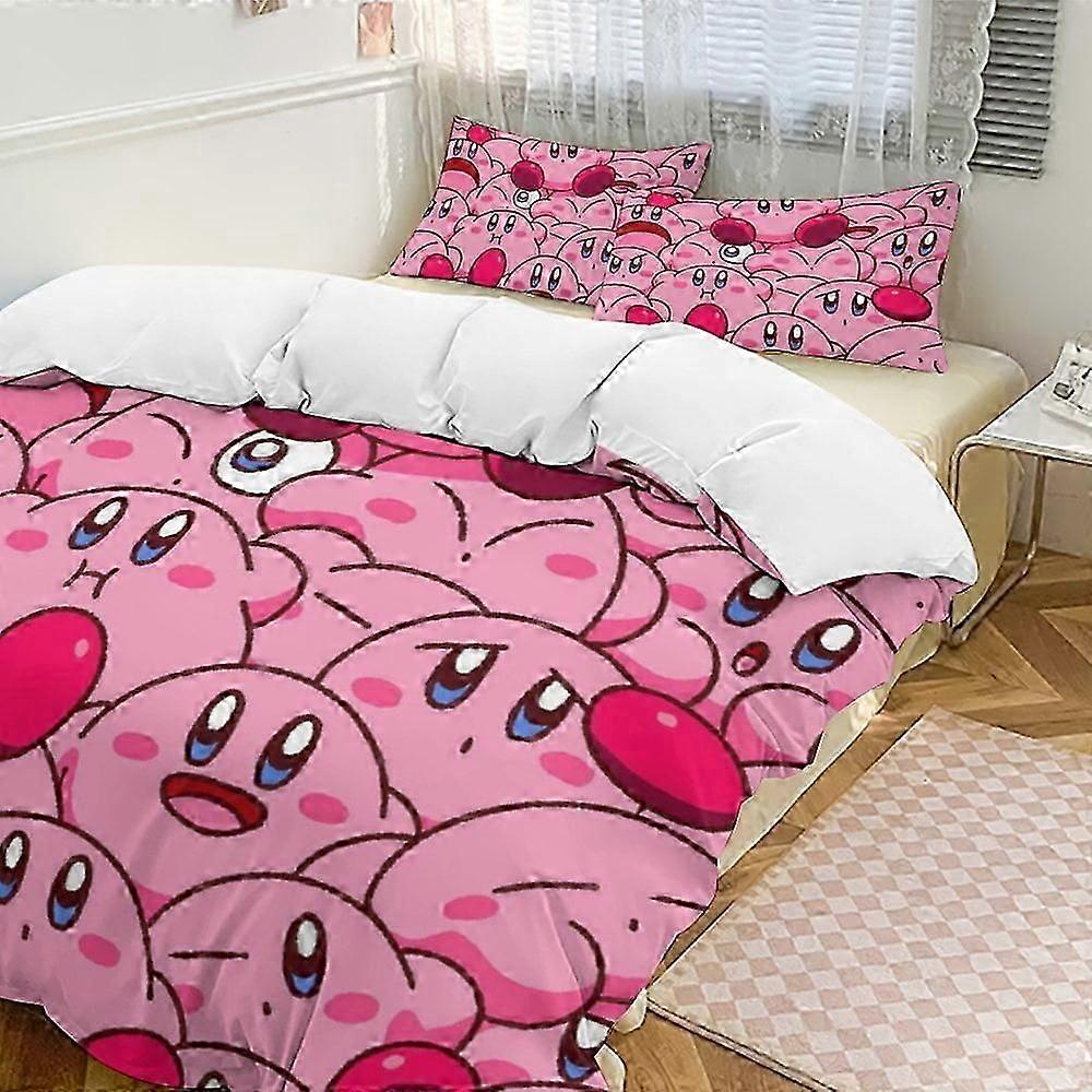 a1005 Kirby 3-Piece Bedding Set Soft Warm And Comfortable Soft Bed Set with 1 Duvet Cover And 2 Pillowcases for Bedroom jfr1005