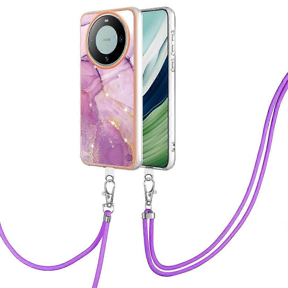 Electroplating Marble Dual-side IMD Phone Case with Lanyard