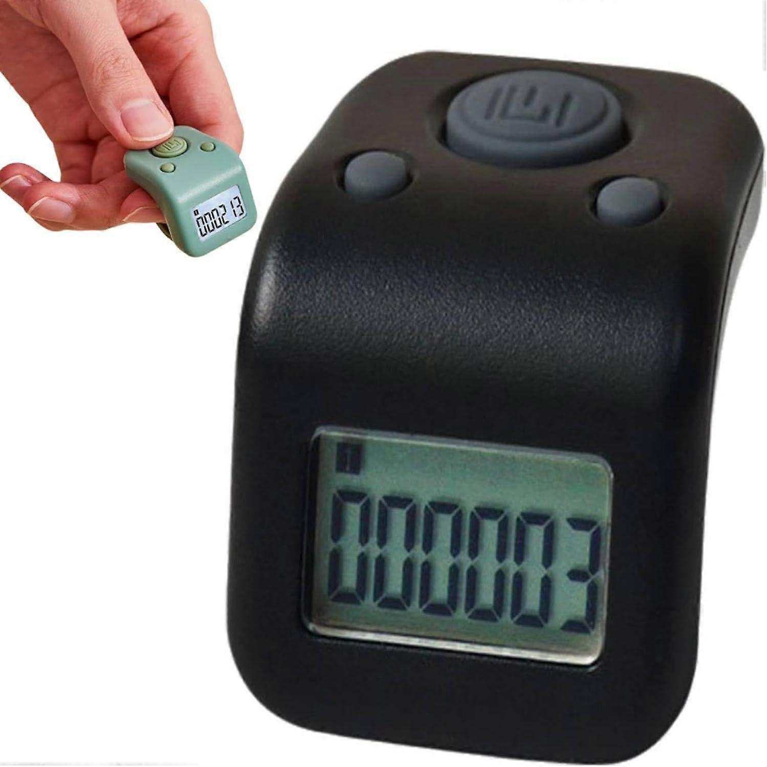 6 Digit Waterproof Handheld Tally Counter, Rechargeable Finger Counter, Manual Digital Tally Counter, Lap Counter with LED (Black)