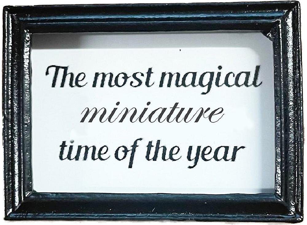 Dolls House Magical Miniature Time Picture Black Frame Christmas Accessory 1:12