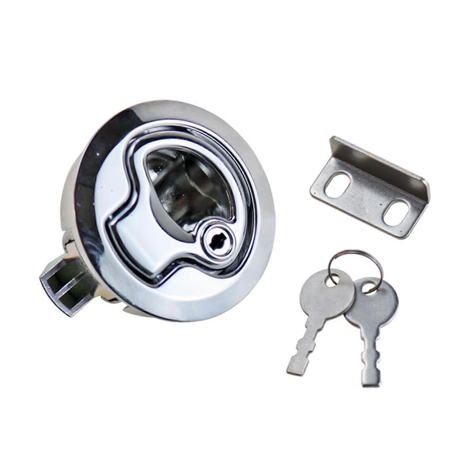 Glossy Zinc Alloy Panel Lock with Embedded Handle for Collision Lock Switch Cabinet Distribution Box, 1 Piece