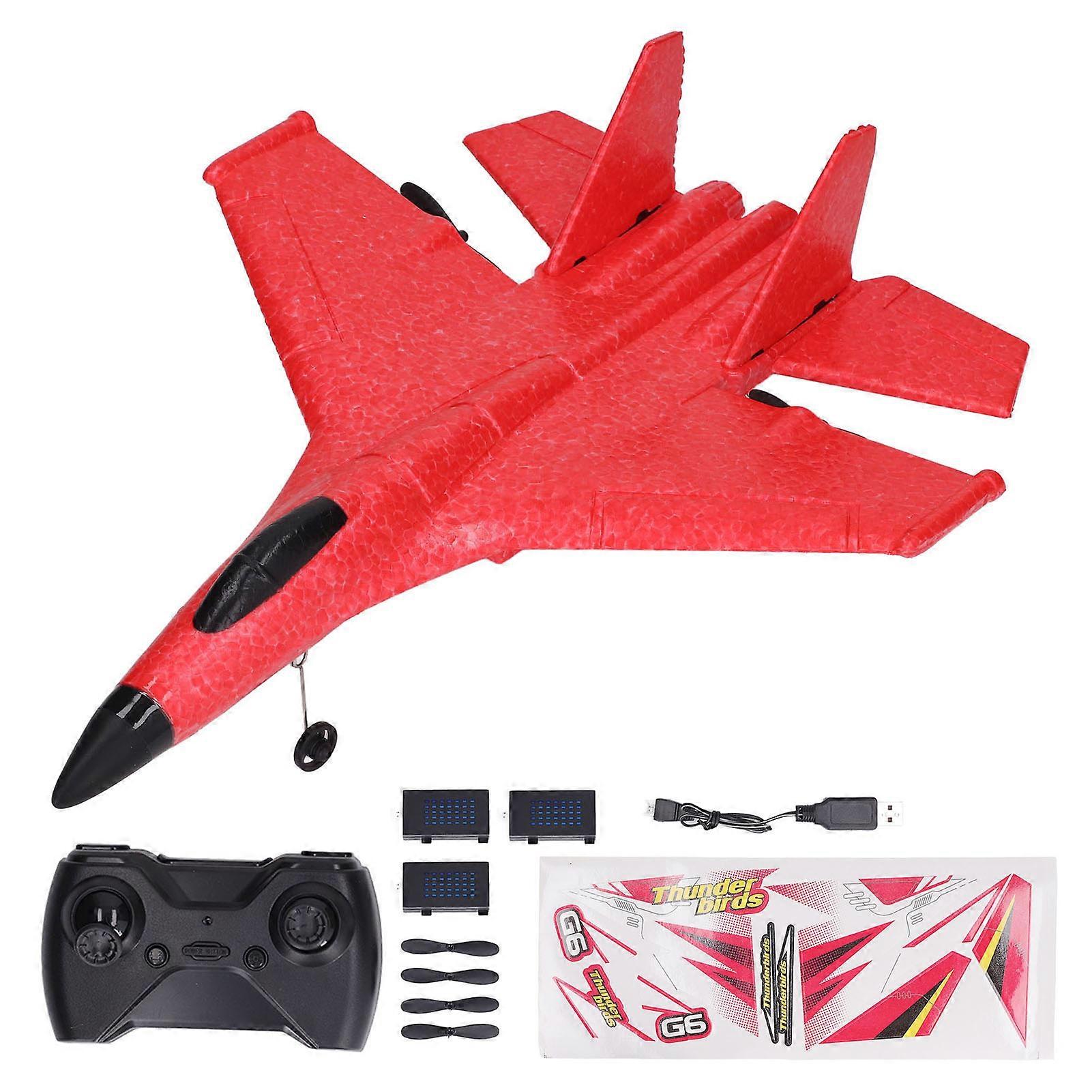 RC Glider Plane Waterproof Drop Resistant Dual Motor Remote Control Aircraft Fighter with LED Colorful Light Bars