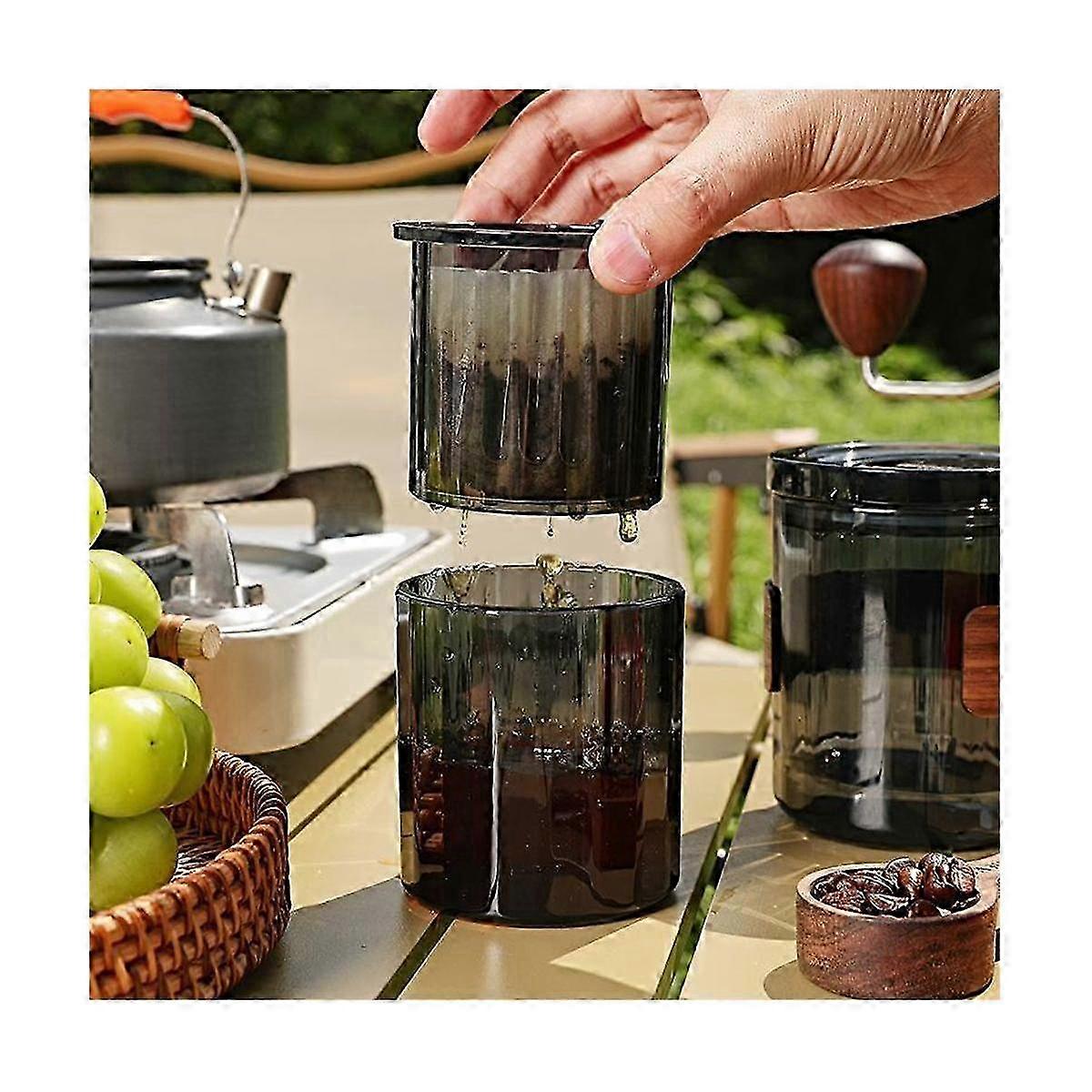 Coffee Maker with Permanent Filter Reusable Stainless Steel Coffee Dripper Filter Stackable Design
