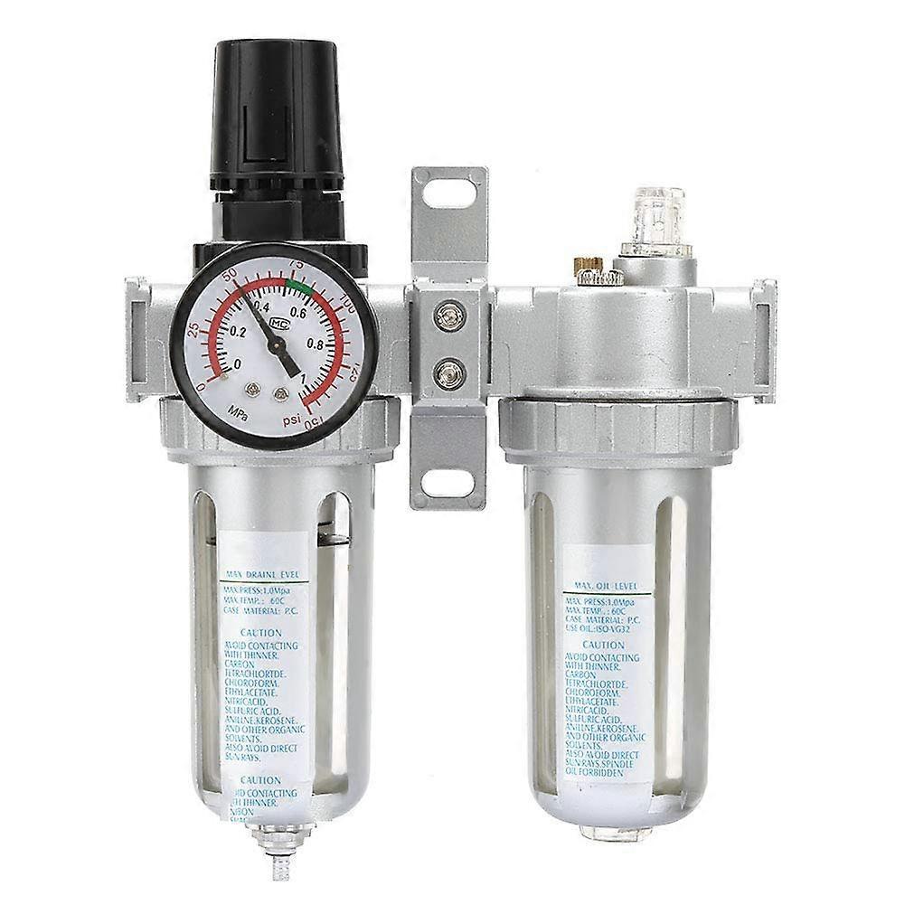 Air Filter Regulator SFC200, 0-1MPa Air Pressure Compressor Regulator, Oil Water Separator and Lubricator
