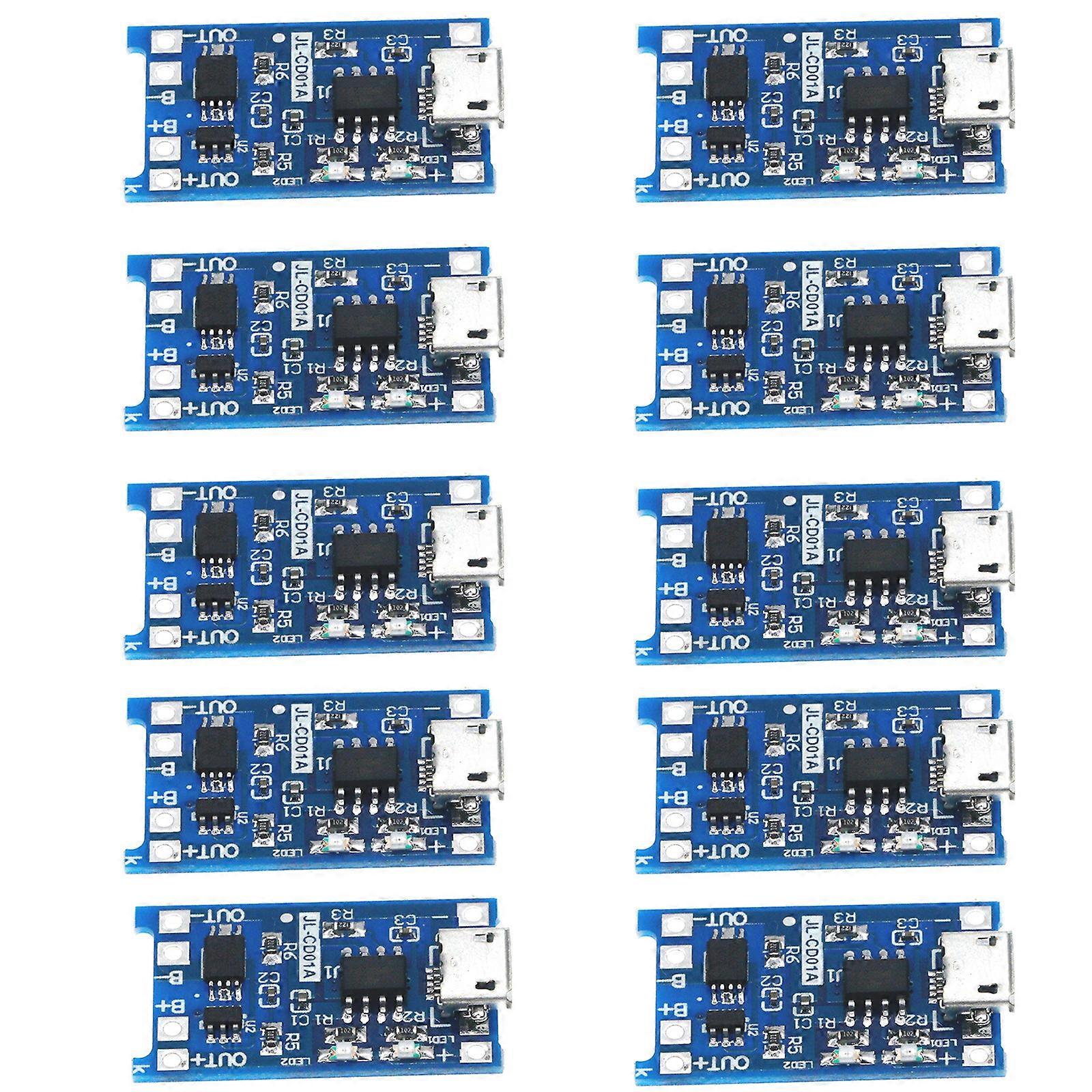 10Pieces Multipurpose Micros USB Charging Module 18650 Lithiums Battery Protective Board for Power Management
