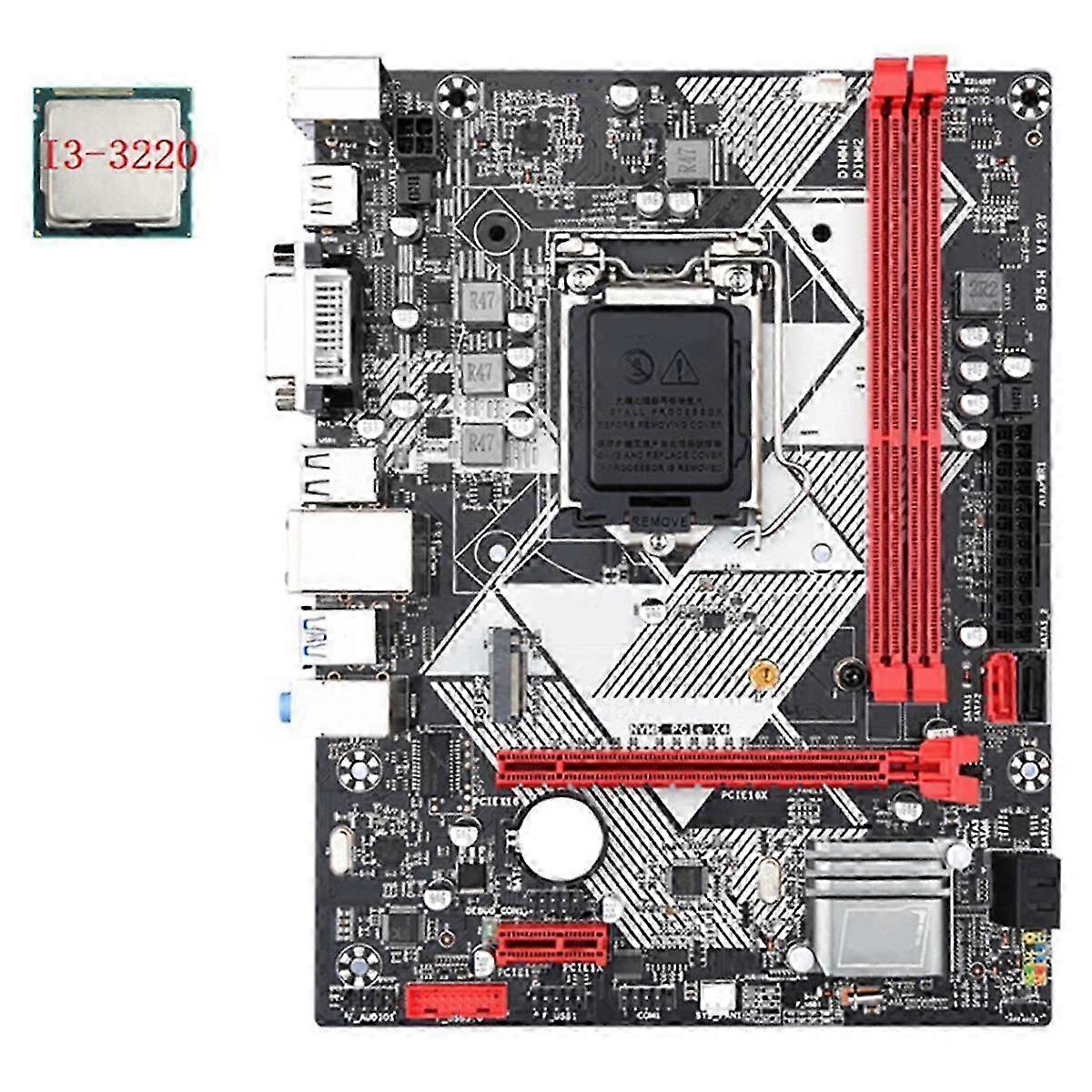 B75-H Motherboard & i3-3220 CPU LGA 1155 with USB 3.0, SATA 3.0, Supports 16GB DDR3 1600MHz