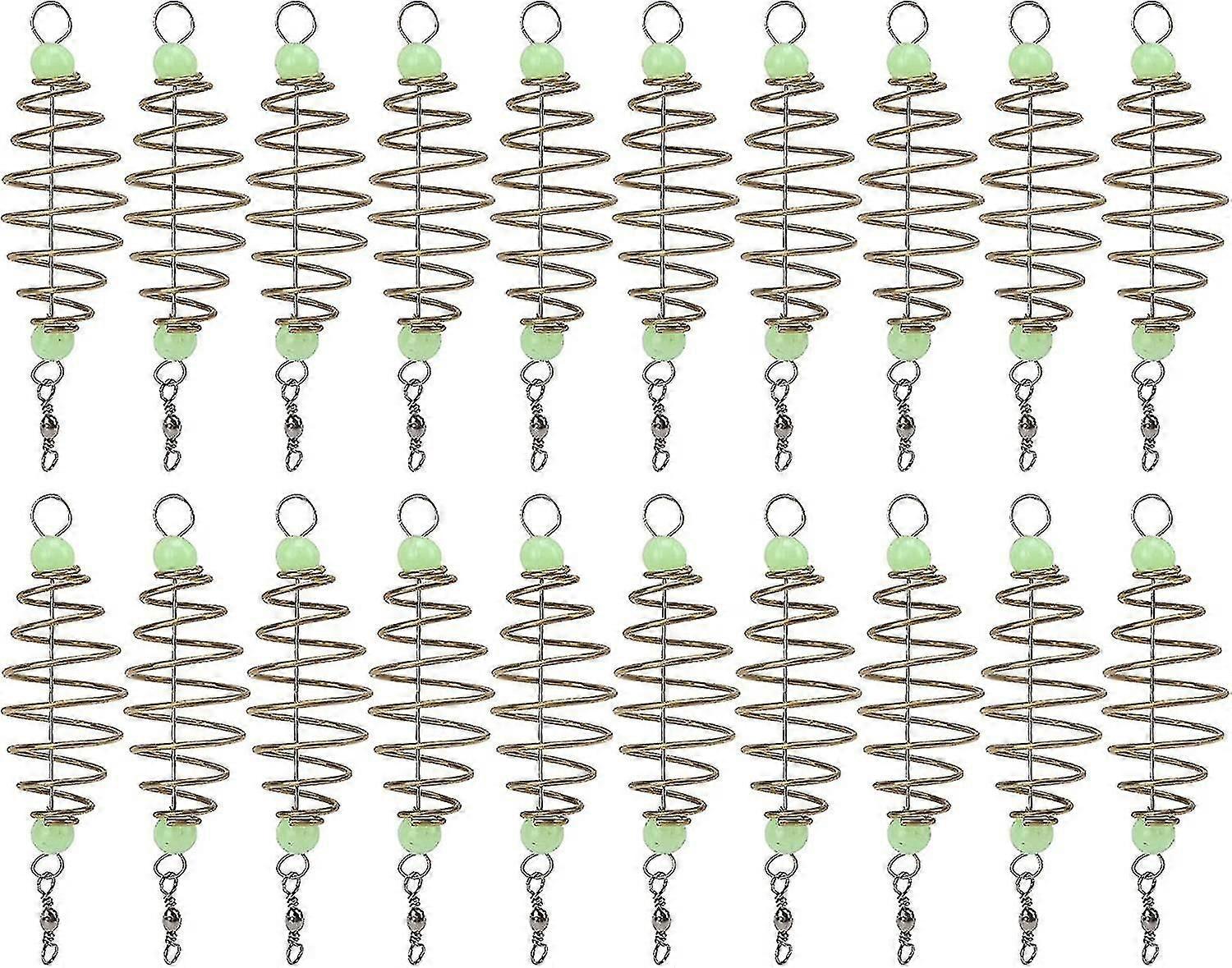 20 Pack Angeln Feeder Köder Käfig Olive Spring Angeln Feeder Köder Käfighalter (Santanxing)