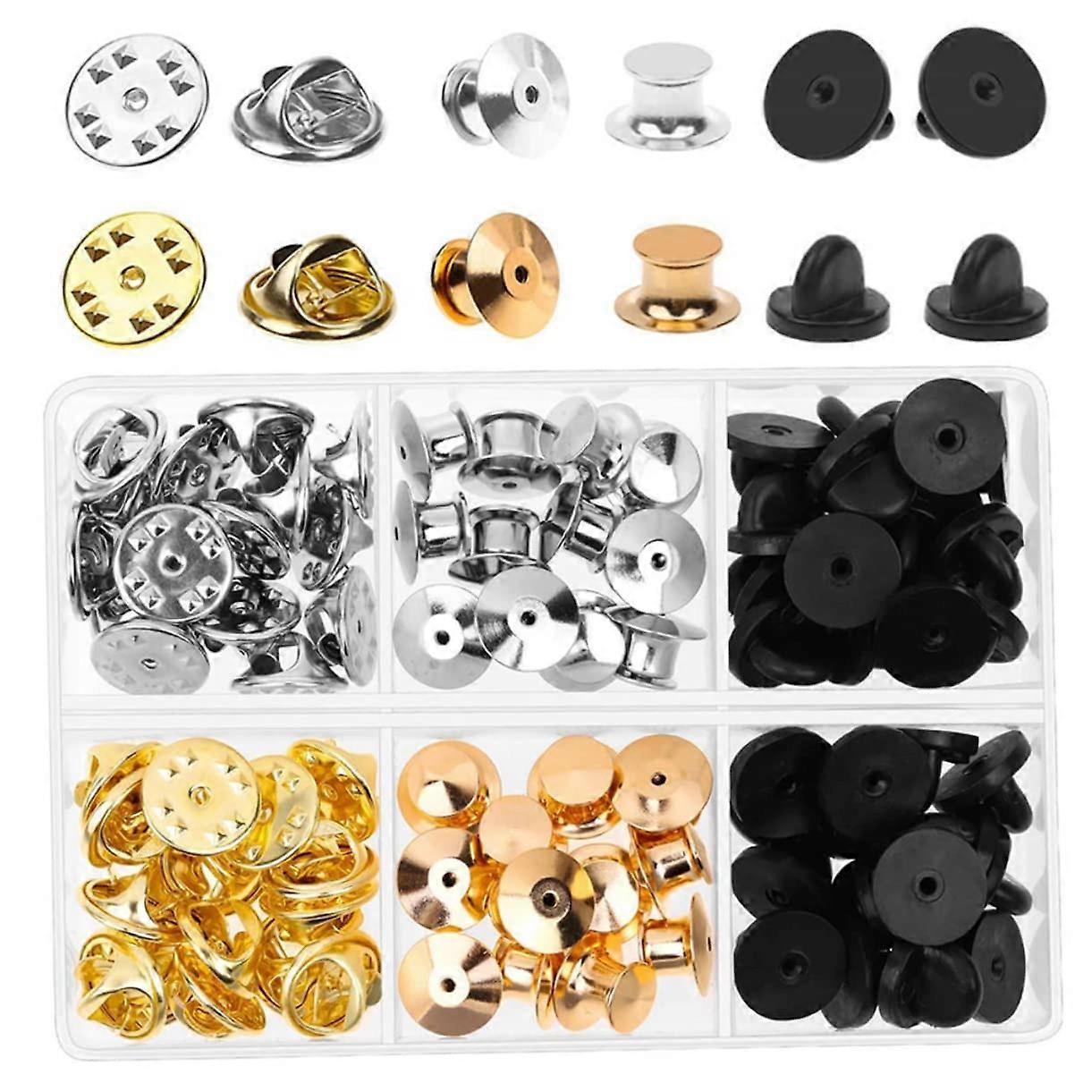 84pcs Metal Pin Holder Lapel Pin Backs Easy Install Locking Pin Backs for Badges Brooch Clutch Professional Pin Keeper