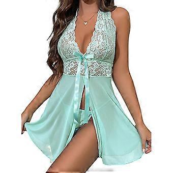 Lingerie for Women Lace Babydoll Halter Chemise V-Neck Nightgown Sexy Sleepwear Nightdress Babydoll Erotic Costume  XL Pink