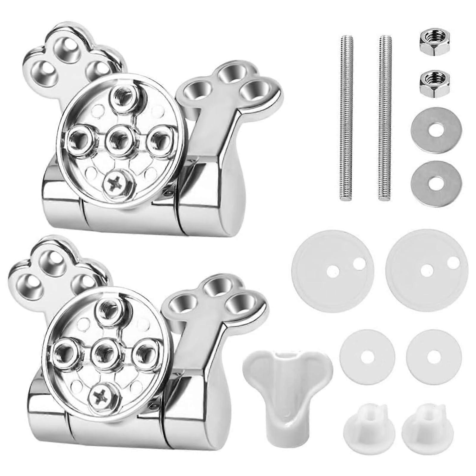 WC hinge replacement parts, 2 pieces slowclose zinc alloy universal hinge with fittings