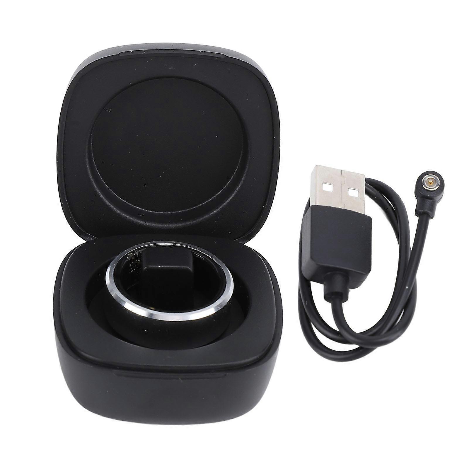 Ασημένιος έξυπνος δακτύλιος υγείας: Bluetooth 5.1, αδιάβροχο IP68, παρακολούθηση ύπνου και φυσικής κατάστασης, ασύρματη φόρτιση