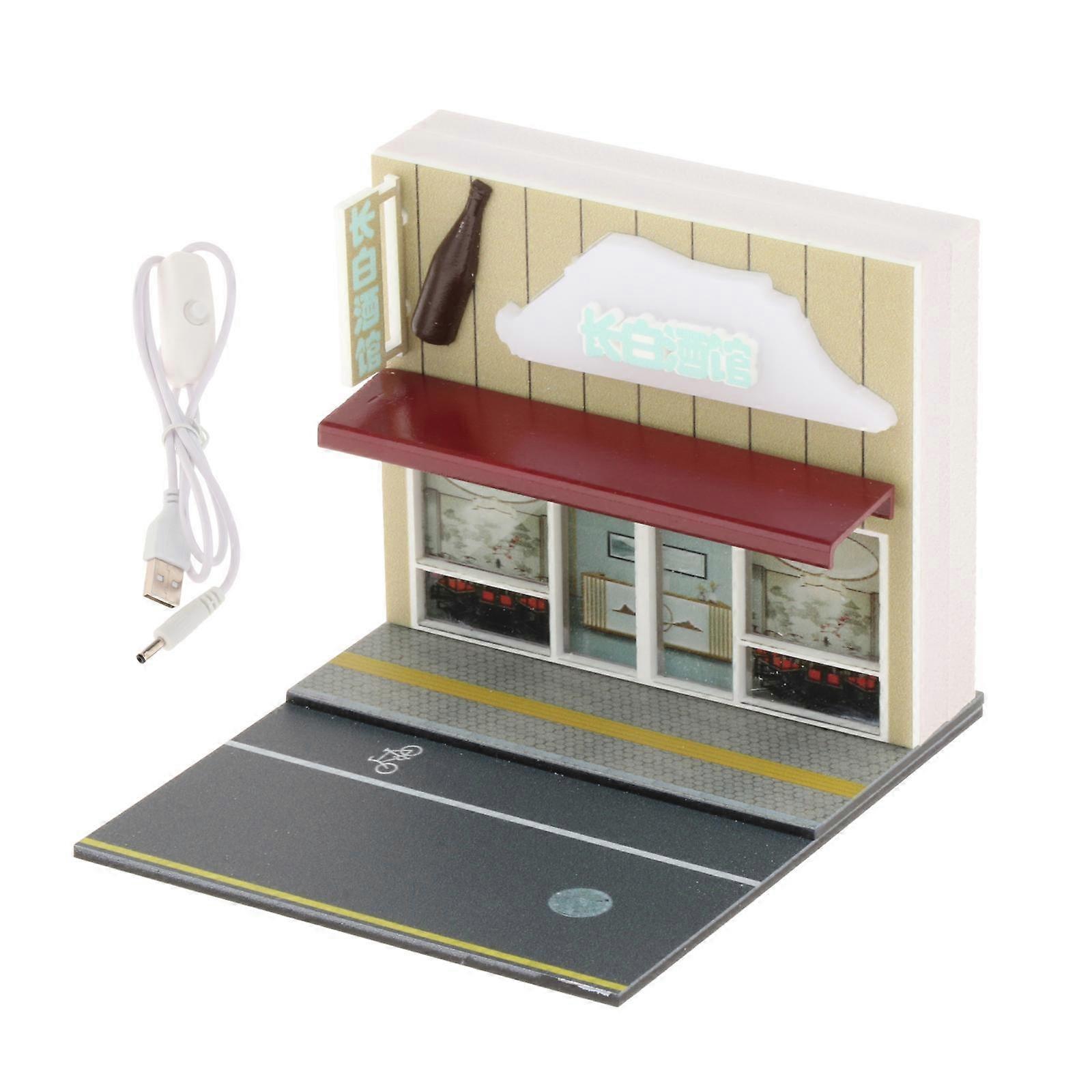 1/64 Shop Model Diorama Kits, Diy Buildings Kits, Simulation, with Lights S