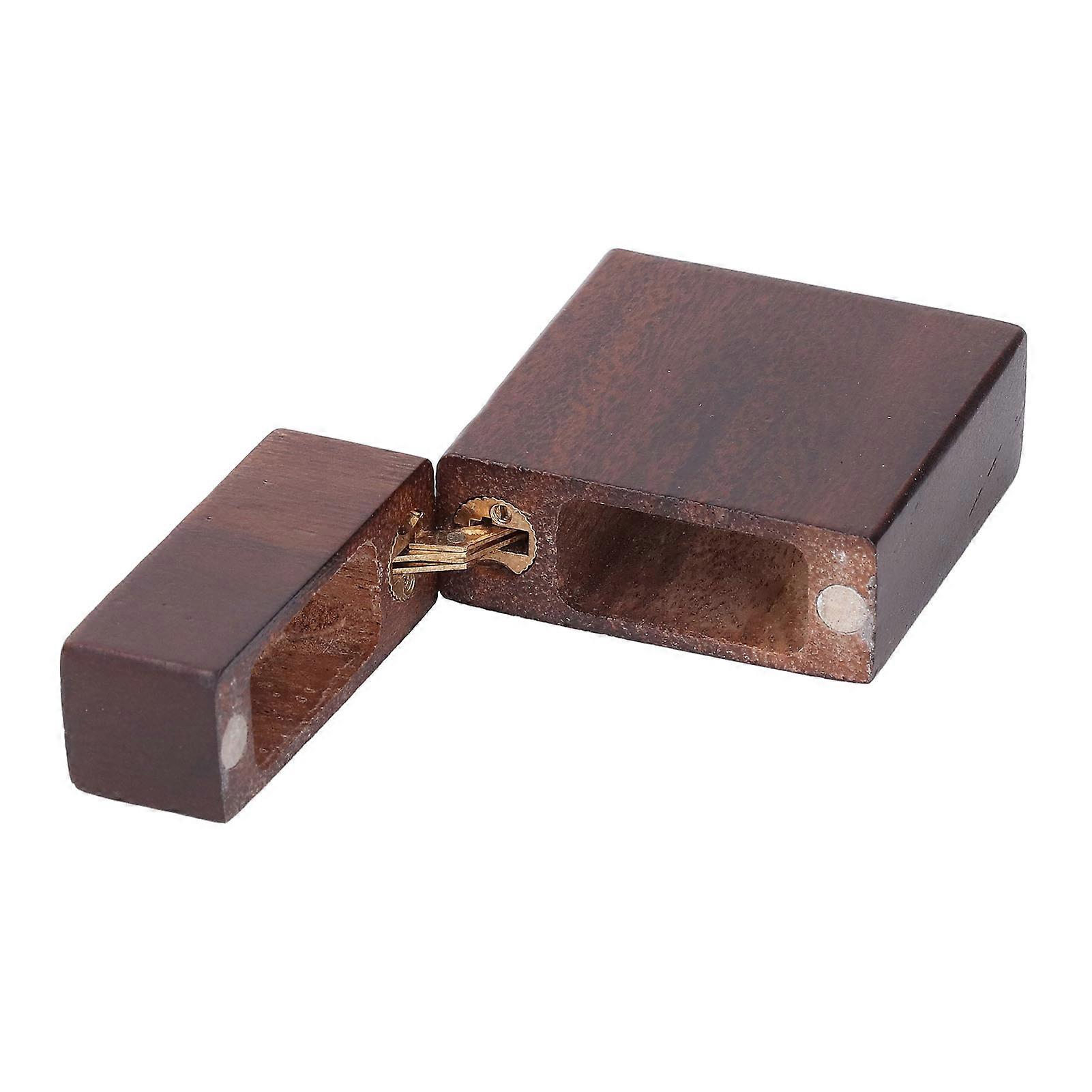 Trä Gitarr Plocket Box Svart Valnöt Trä Unik Lättare Form Smidigt Vintage Gitarr Plektrumhållare Utan Plock 