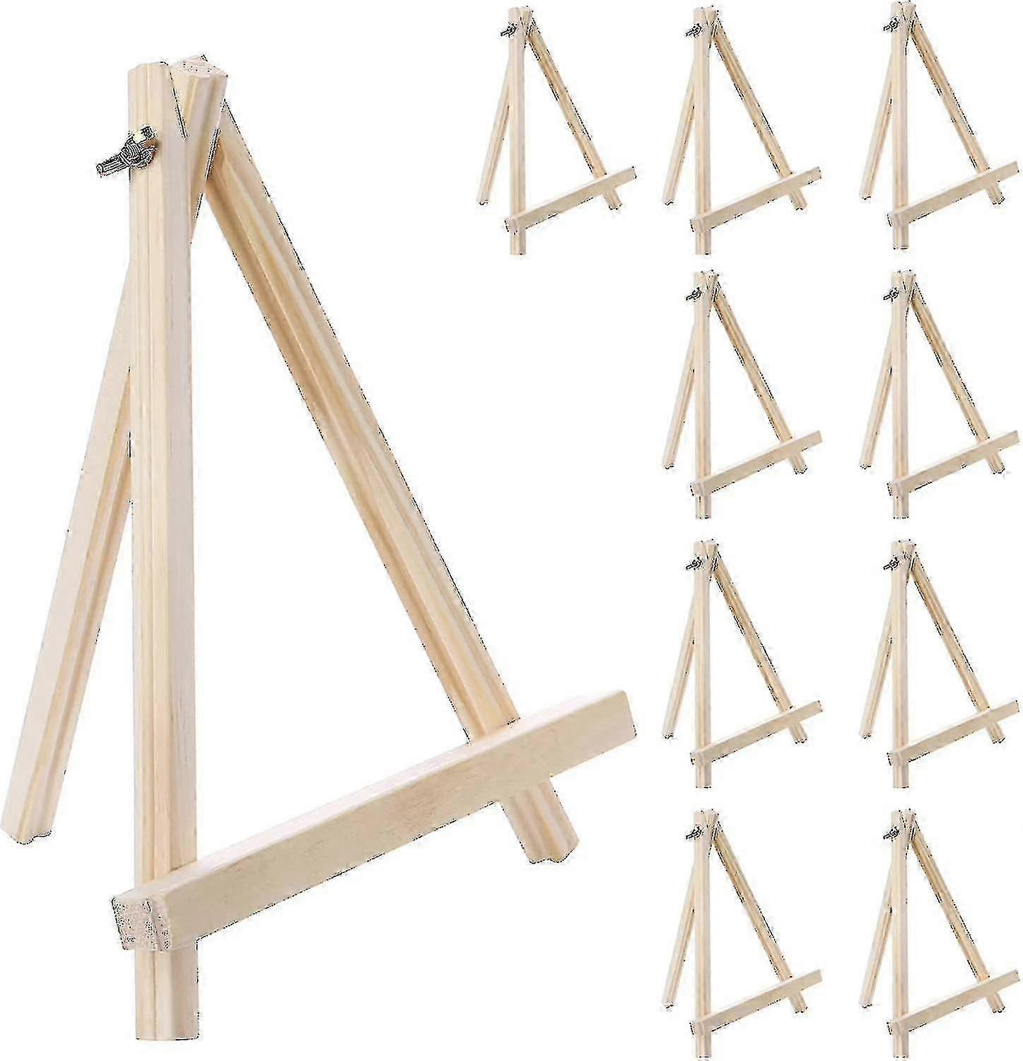 9 Inches Tall Wooden Easels Set of 10pcs Tabletop Display Stands for Art and Craft Projects