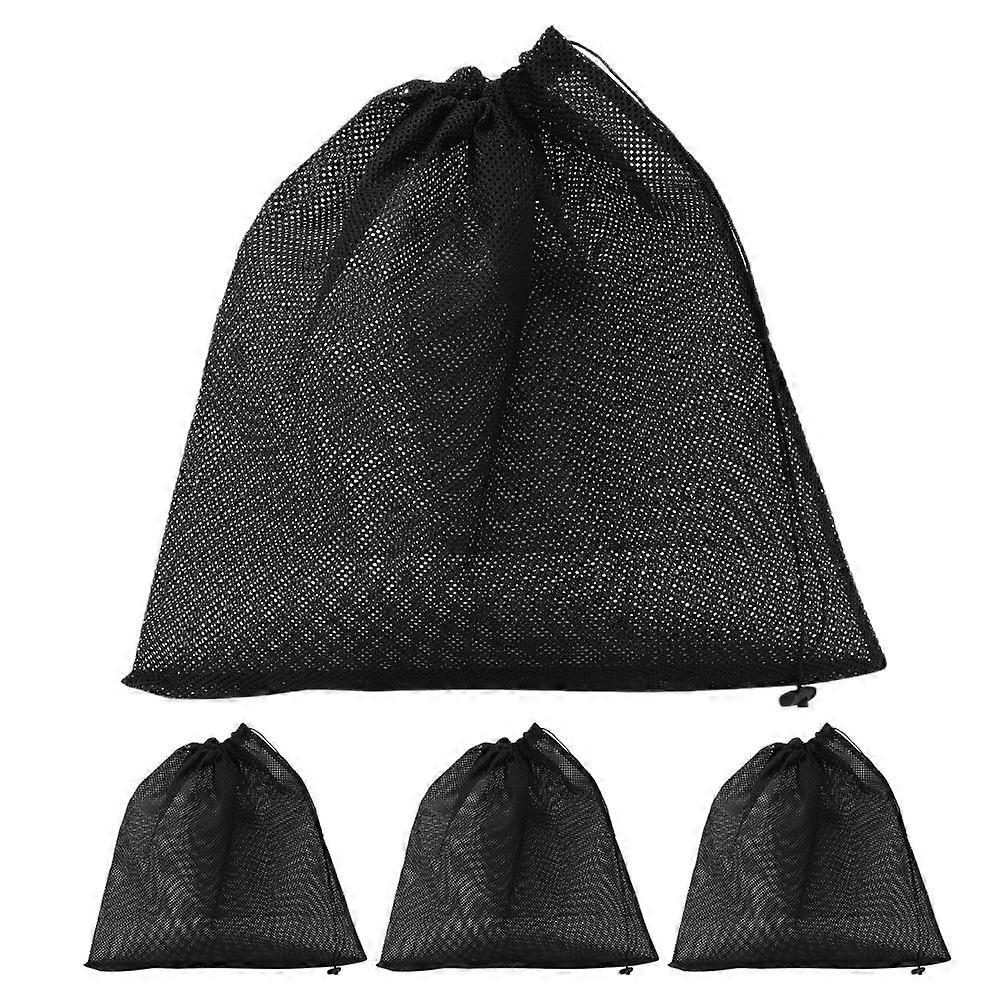 4pcs Bump Barrier Mesh Bags Pump Filter Mesh Bag Pond Pump Filter Bag with Drawstring Suitable for Pond Swimming Pool Filters